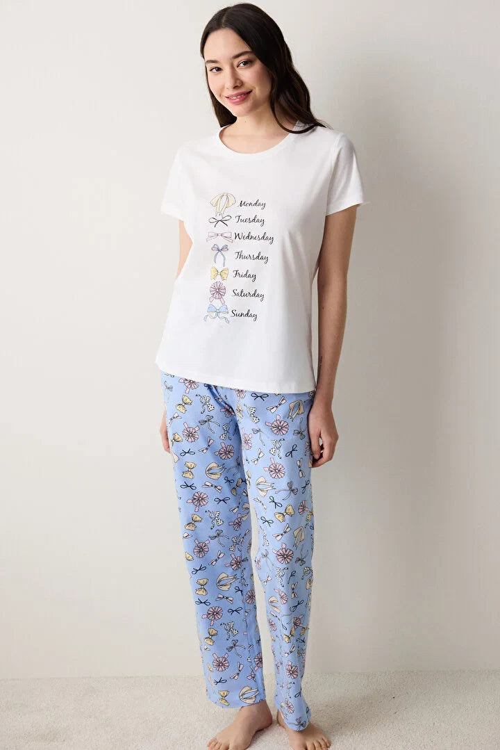 Penti "Bow Of The Day" Pant Multi Color Pj Set