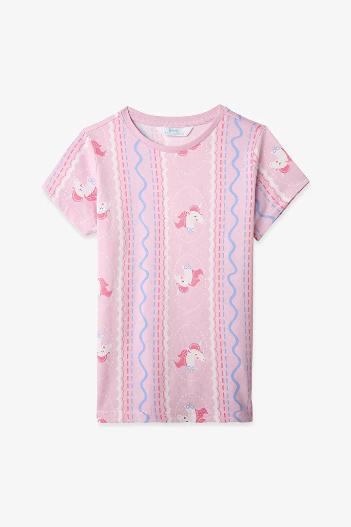 Penti Girl Light Pink Sleepy Corn Long Sleeved 2-Pack Pyjama Set