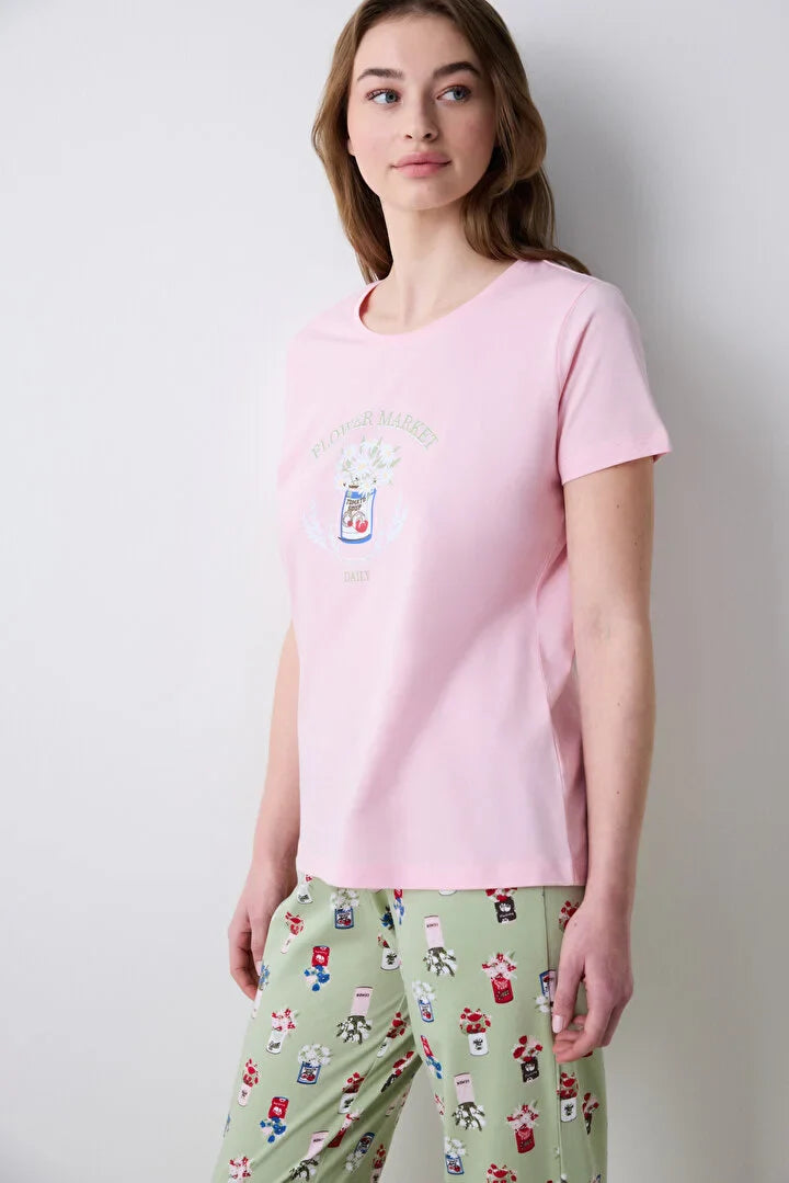 Penti Flower Market Pant Multi Color Pj Set