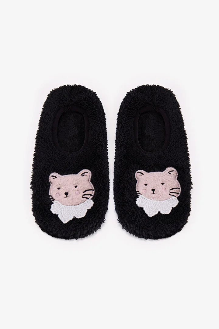 Penti Black Midnight Mood Cat Print Slipper Socks