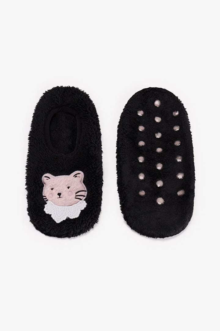 Penti Black Midnight Mood Cat Print Slipper Socks