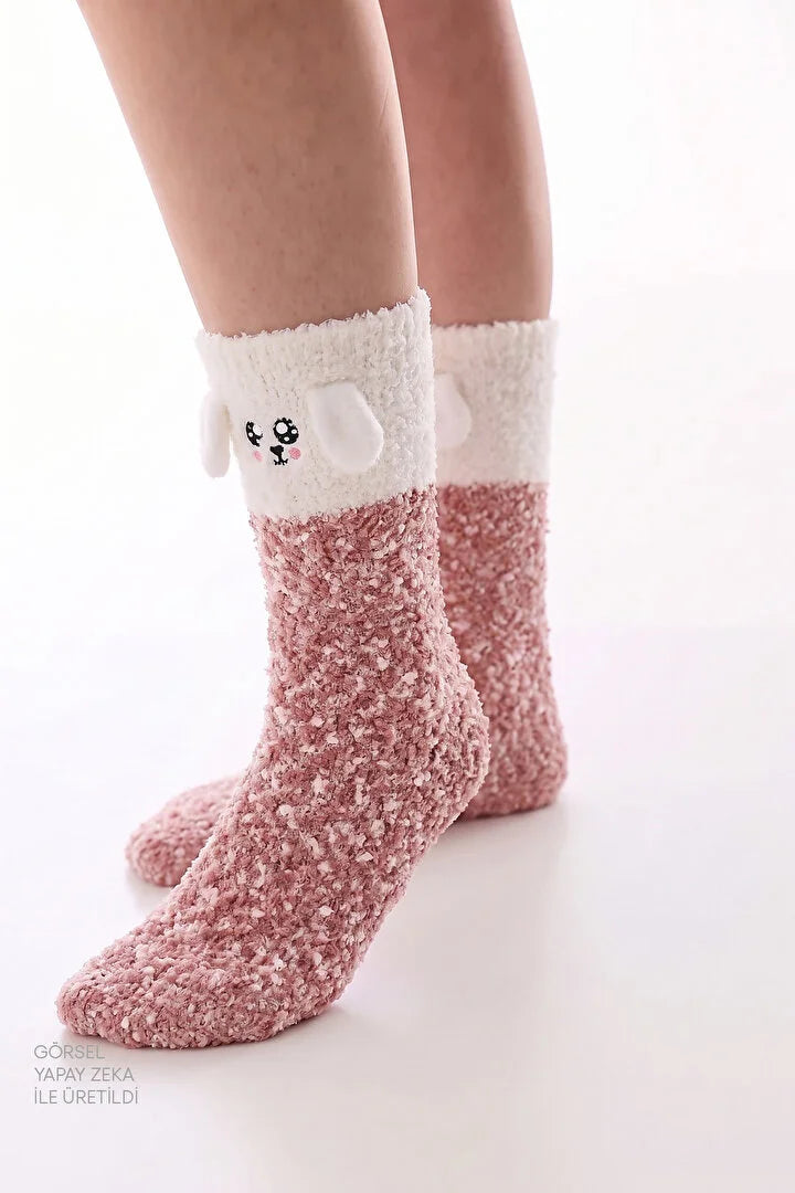 Penti Soft Pink Happiness Dog Print Ankle Socks