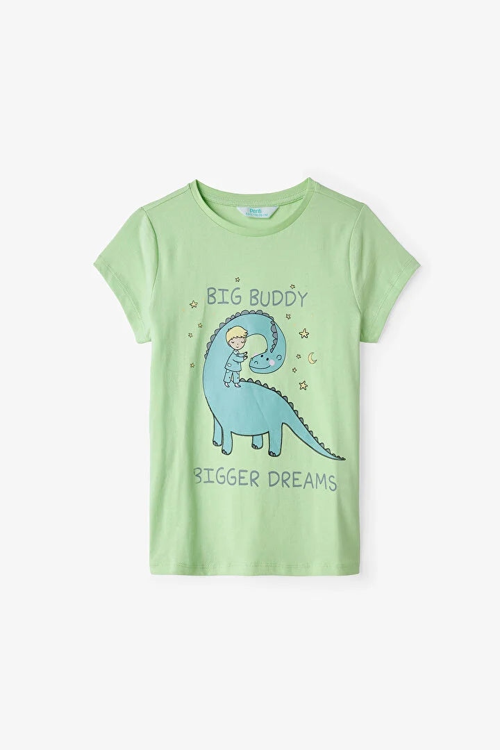 Penti Light Green Boys Sleepasaurus 2in1 Pajama Set