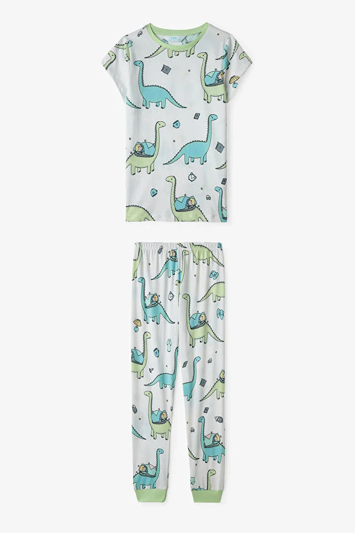 Penti Light Green Boys Sleepasaurus 2in1 Pajama Set