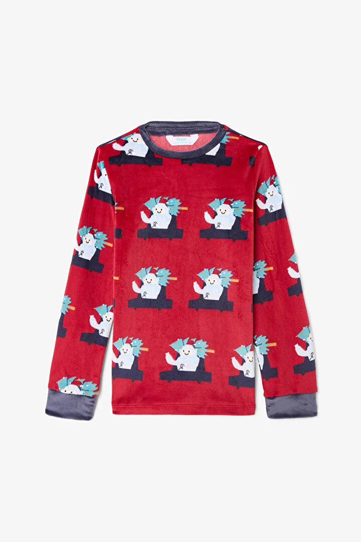 Penti Red Boys Car Patterned Pajama Set