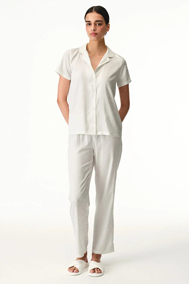 Penti Off-White Bridal Charming Shirt & Pants Pajama Set