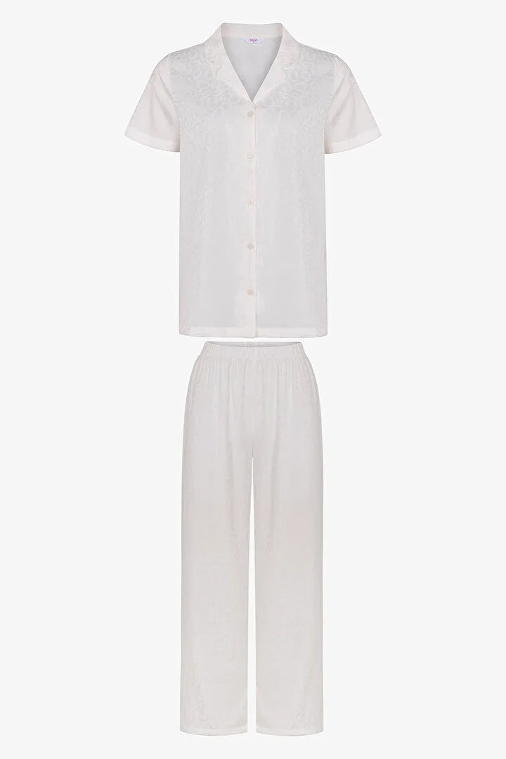 Penti Off-White Bridal Charming Shirt & Pants Pajama Set