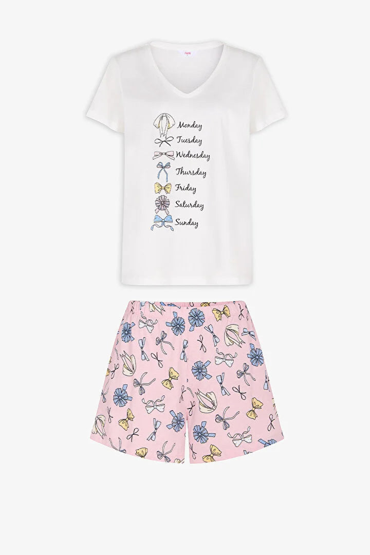 Penti Pink "Bow Of The Day" Shorts Pajama Set