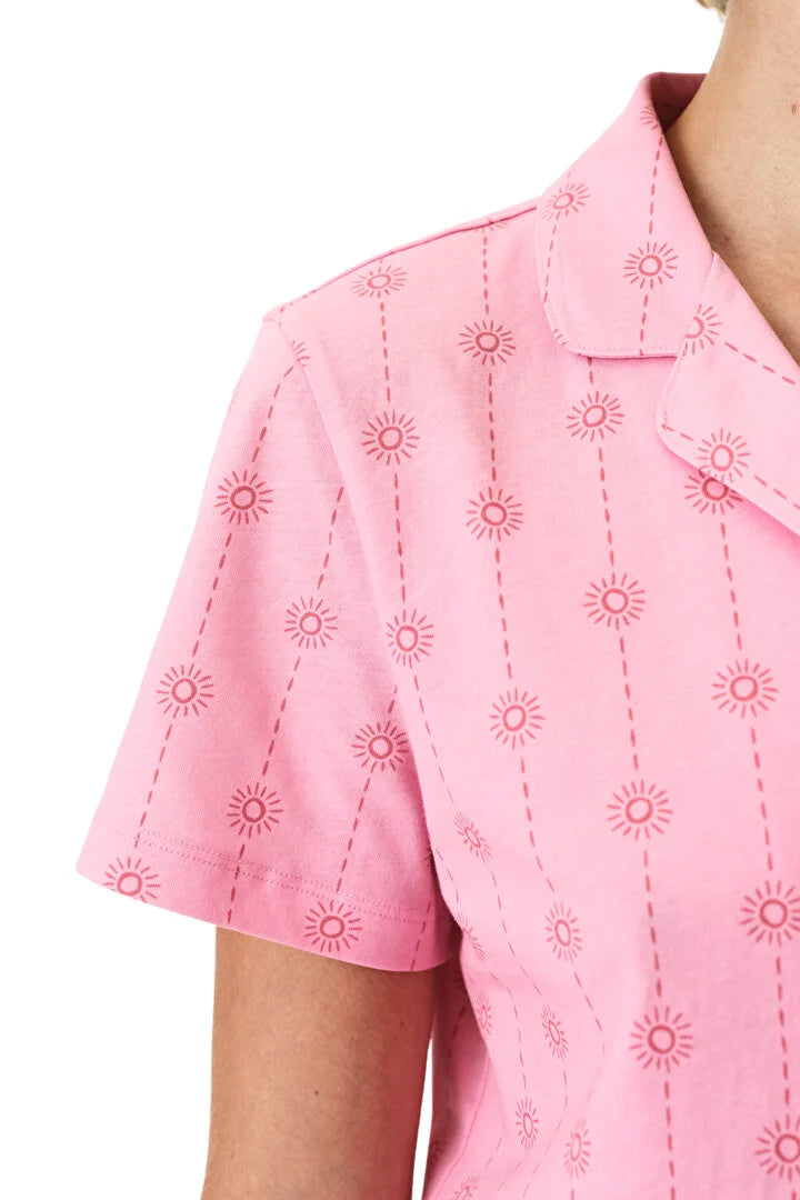 Penti Pink Pink Stardust Shirt & Shorts Pajama Set