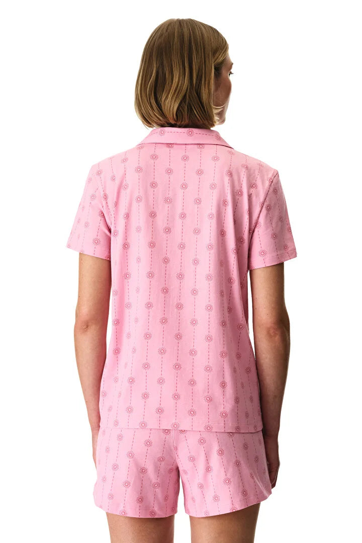 Penti Pink Pink Stardust Shirt & Shorts Pajama Set
