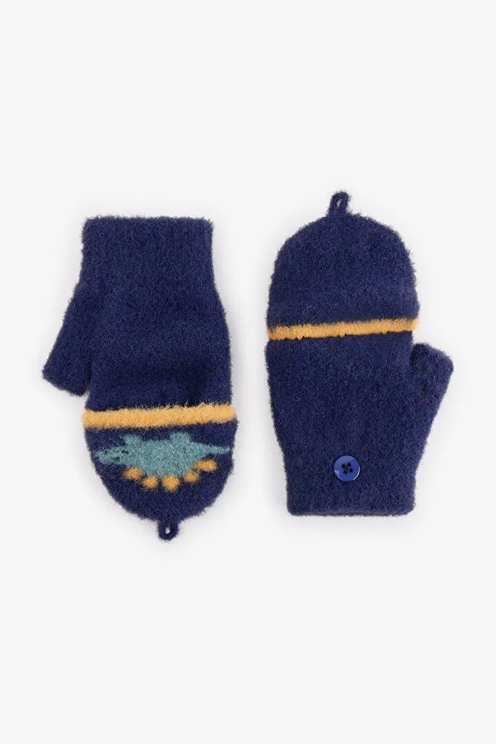 Penti Dark Navy Blue Dinosaur Gloves