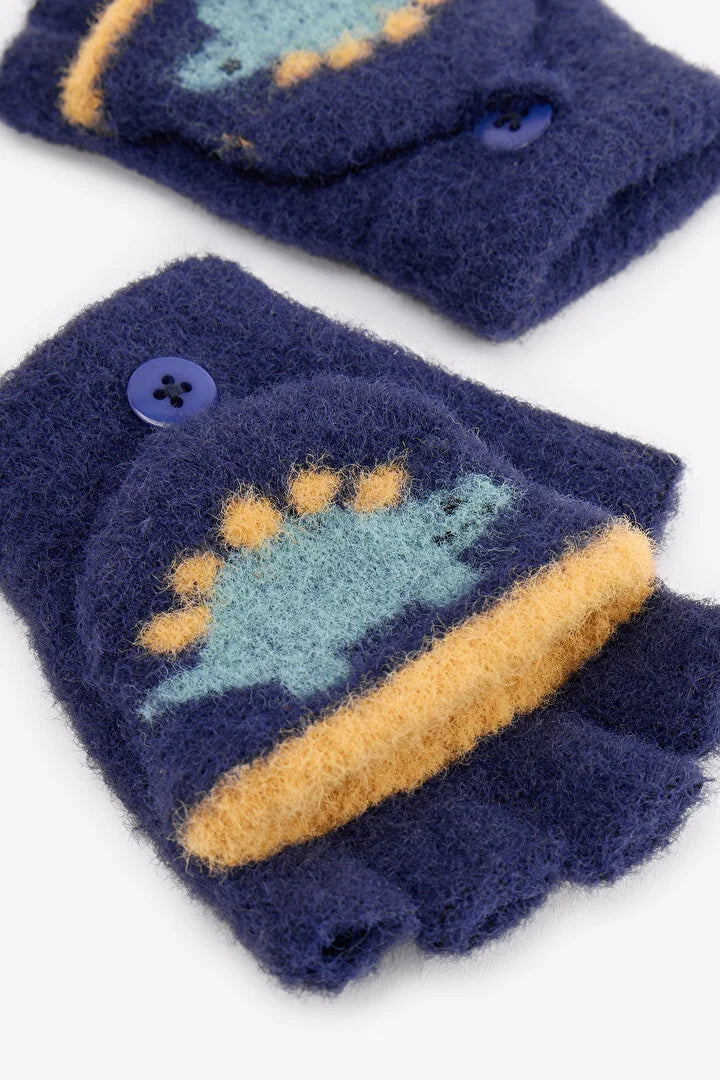 Penti Dark Navy Blue Dinosaur Gloves
