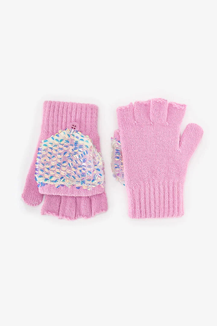 Penti Light Pink Sequin Gloves