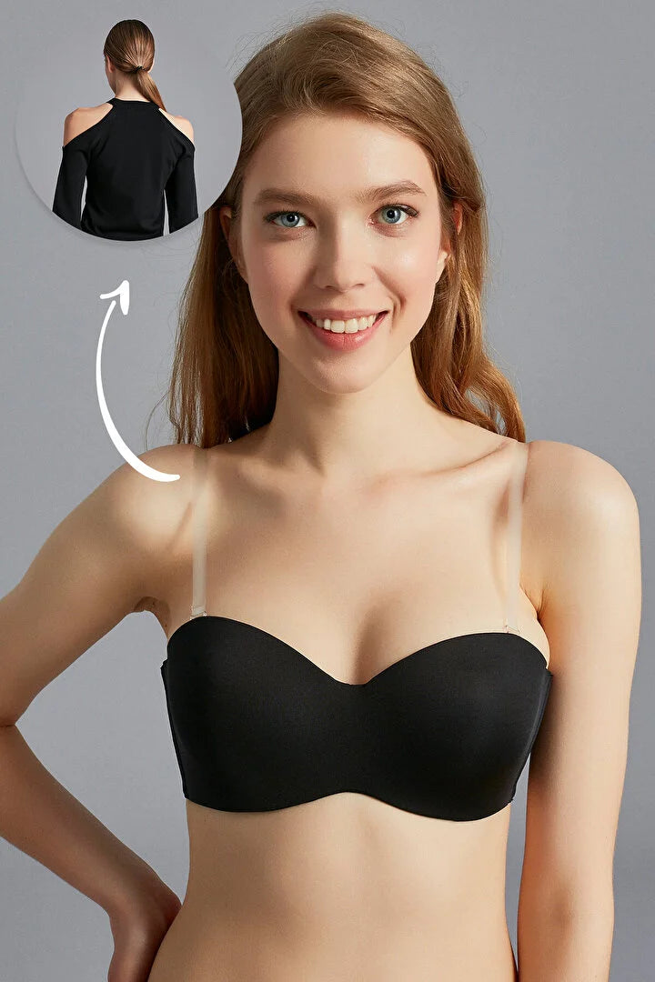 Penti Black Transparent Strap Bra