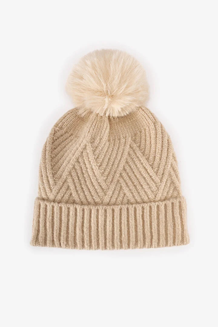 Penti Ecru Luisa Striped Beanie
