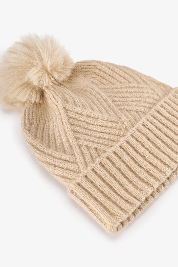 Penti Ecru Luisa Striped Beanie