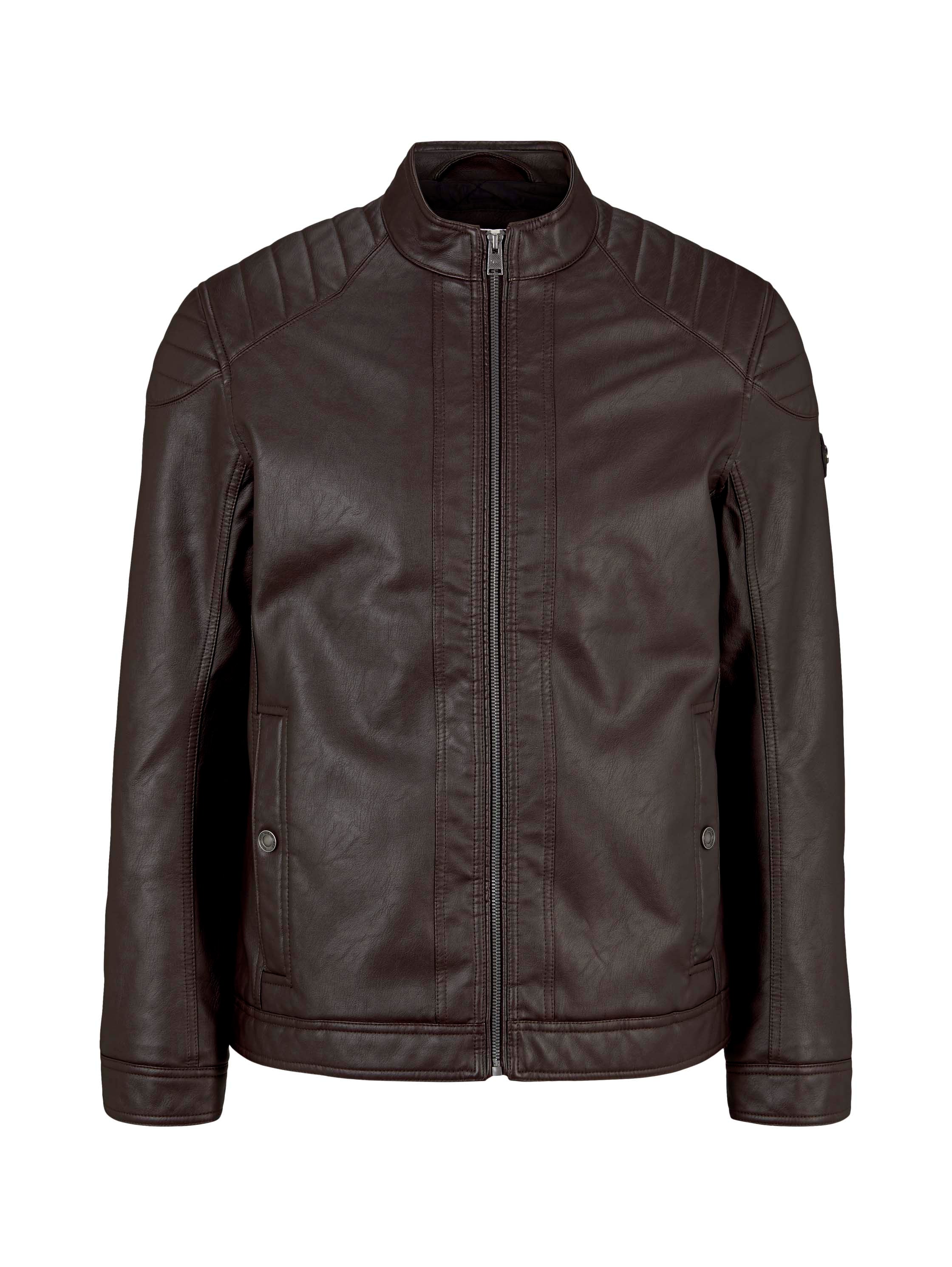 Tom Tailor Faux Leather Biker Brown Jacket