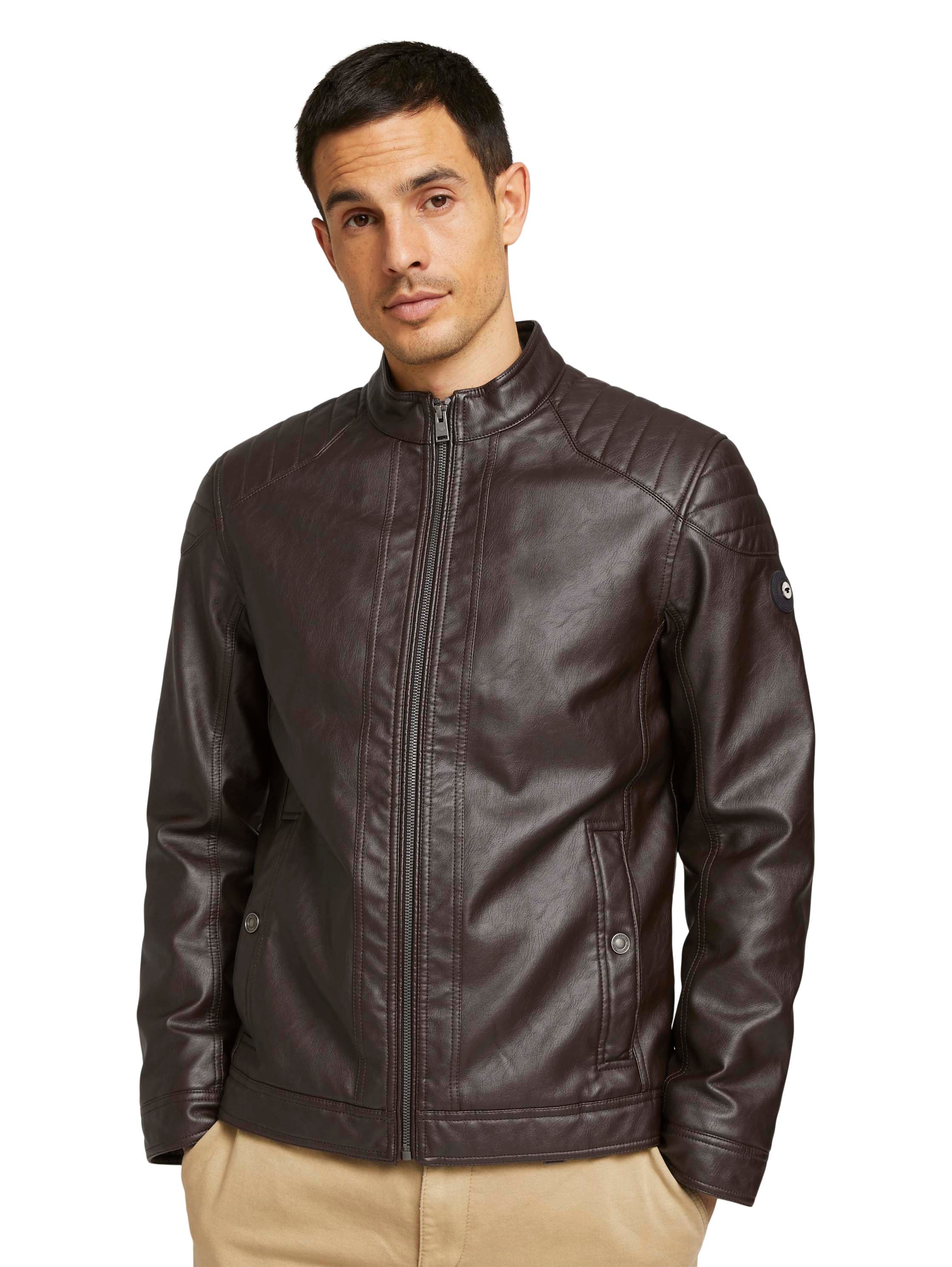 Tom Tailor Faux Leather Biker Brown Jacket