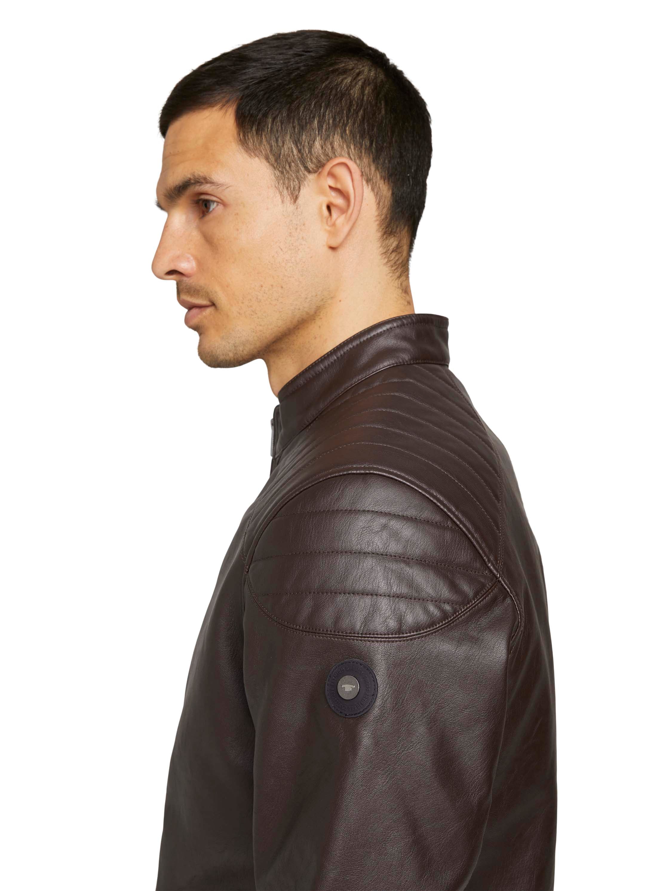 Tom Tailor Faux Leather Biker Brown Jacket