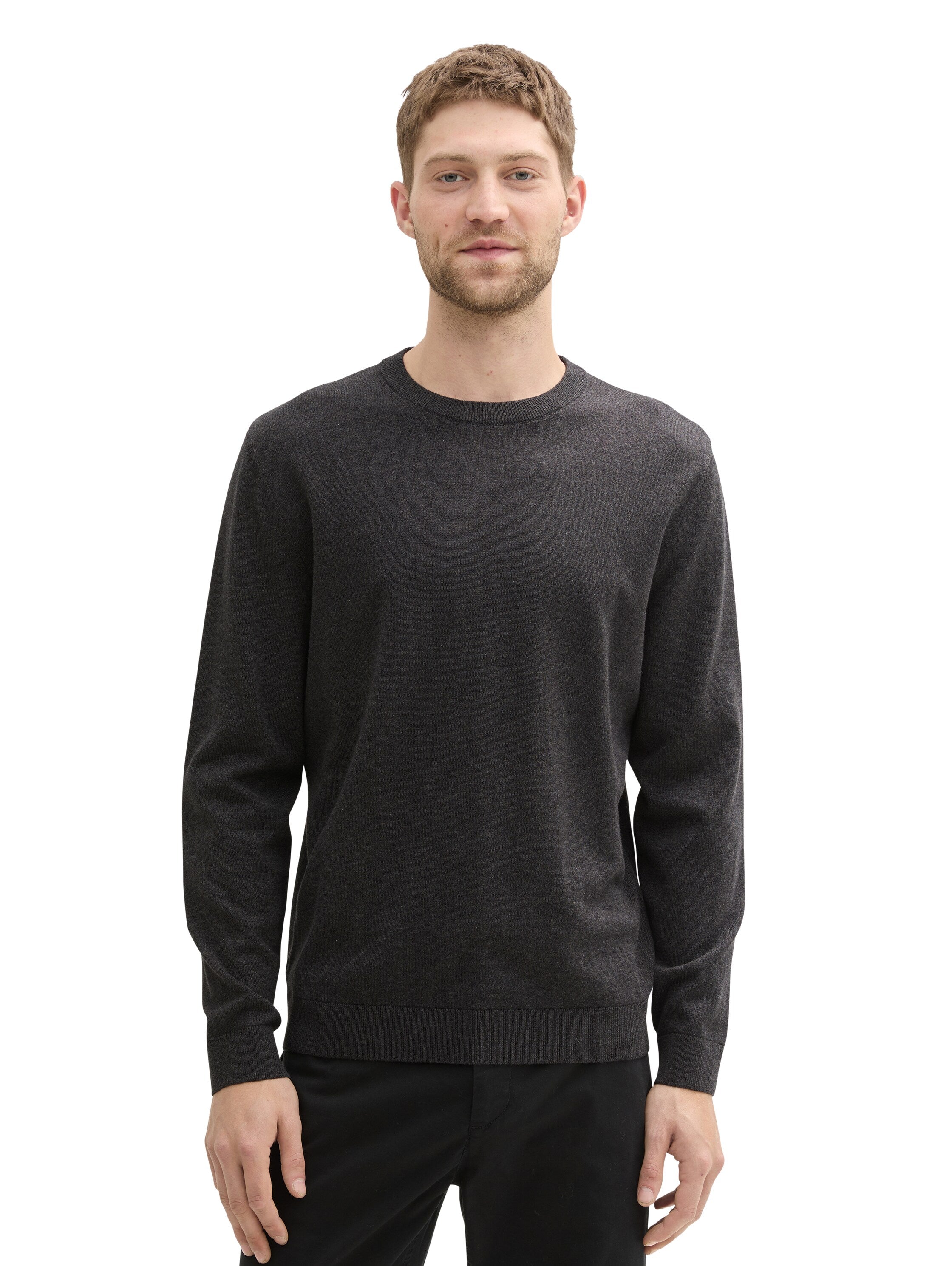 Tom Tailor Dark Grey Basic Round Neck Sweater