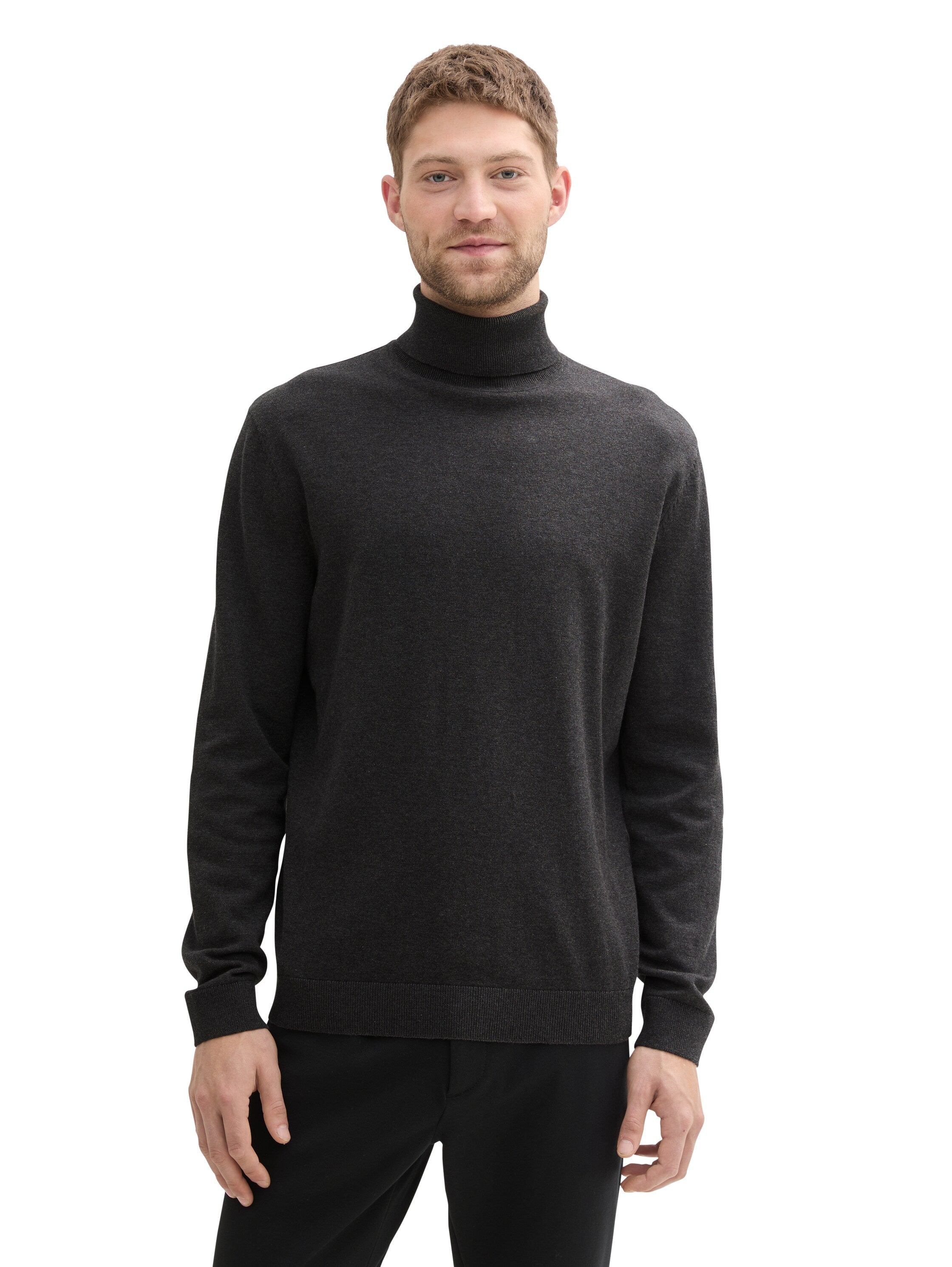 Tom Tailor Dark Grey Turtle Neck Basic Sweater