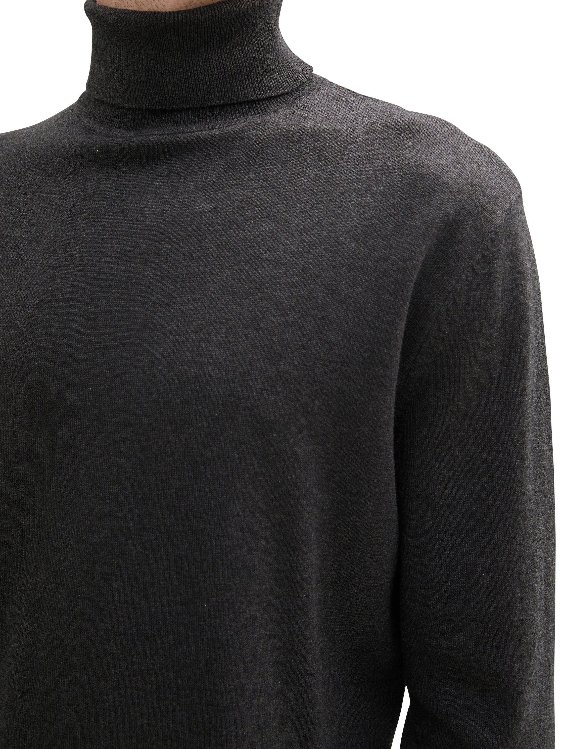 Tom Tailor Dark Grey Turtle Neck Basic Sweater