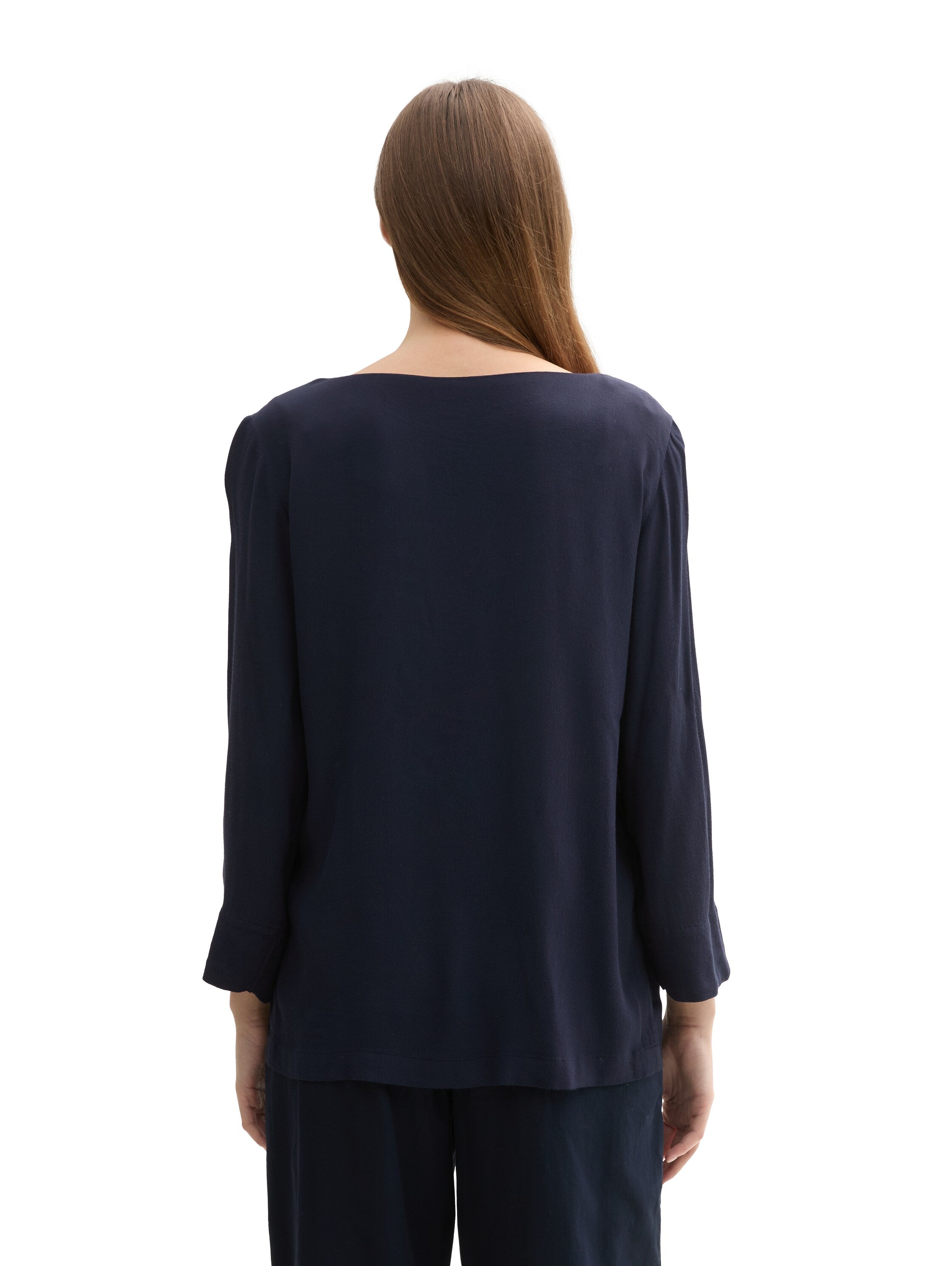 Round Neck Navy Plain Shirt