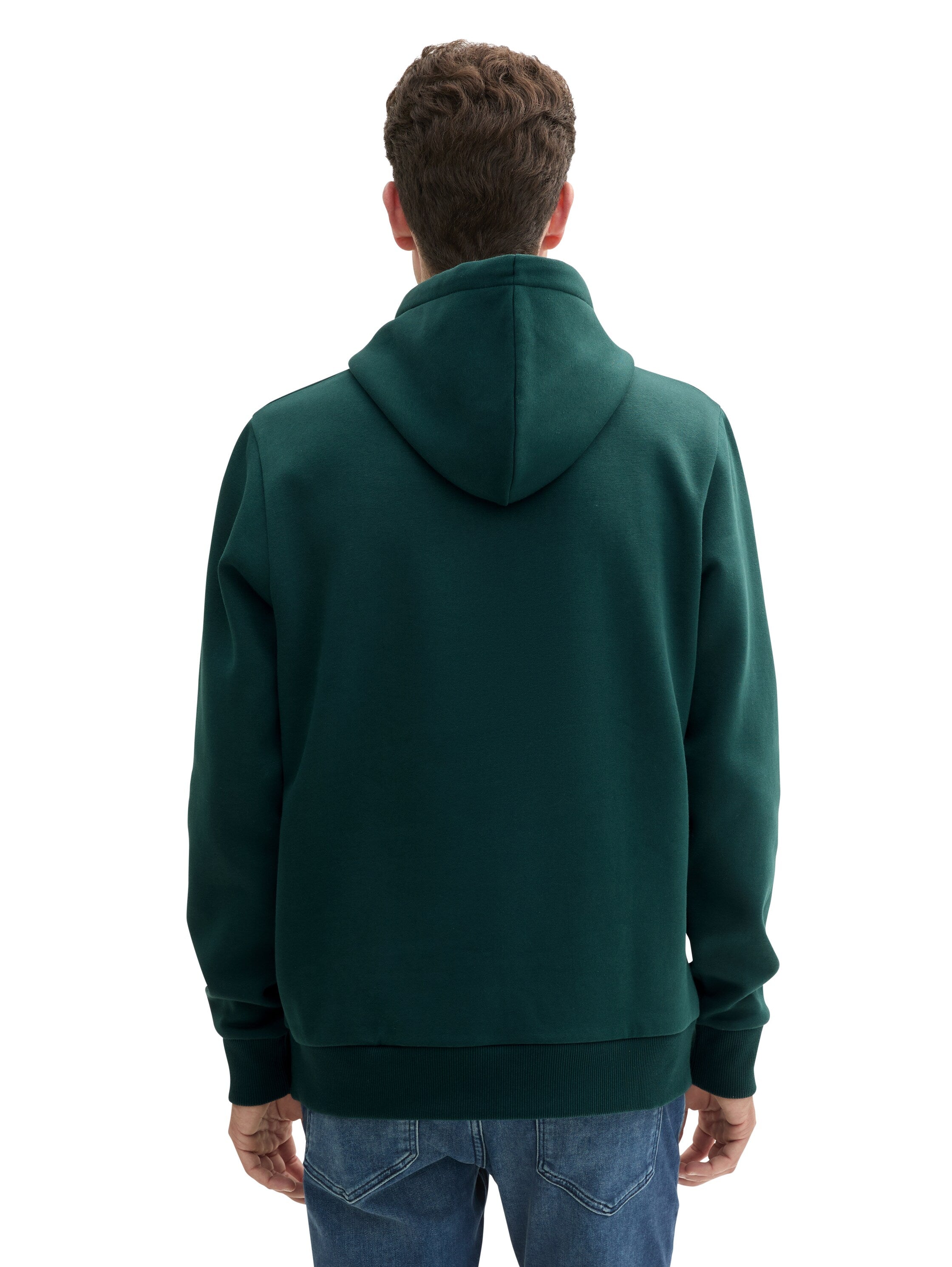 Tom Tailor Dark Green Hoodie With Front Logo