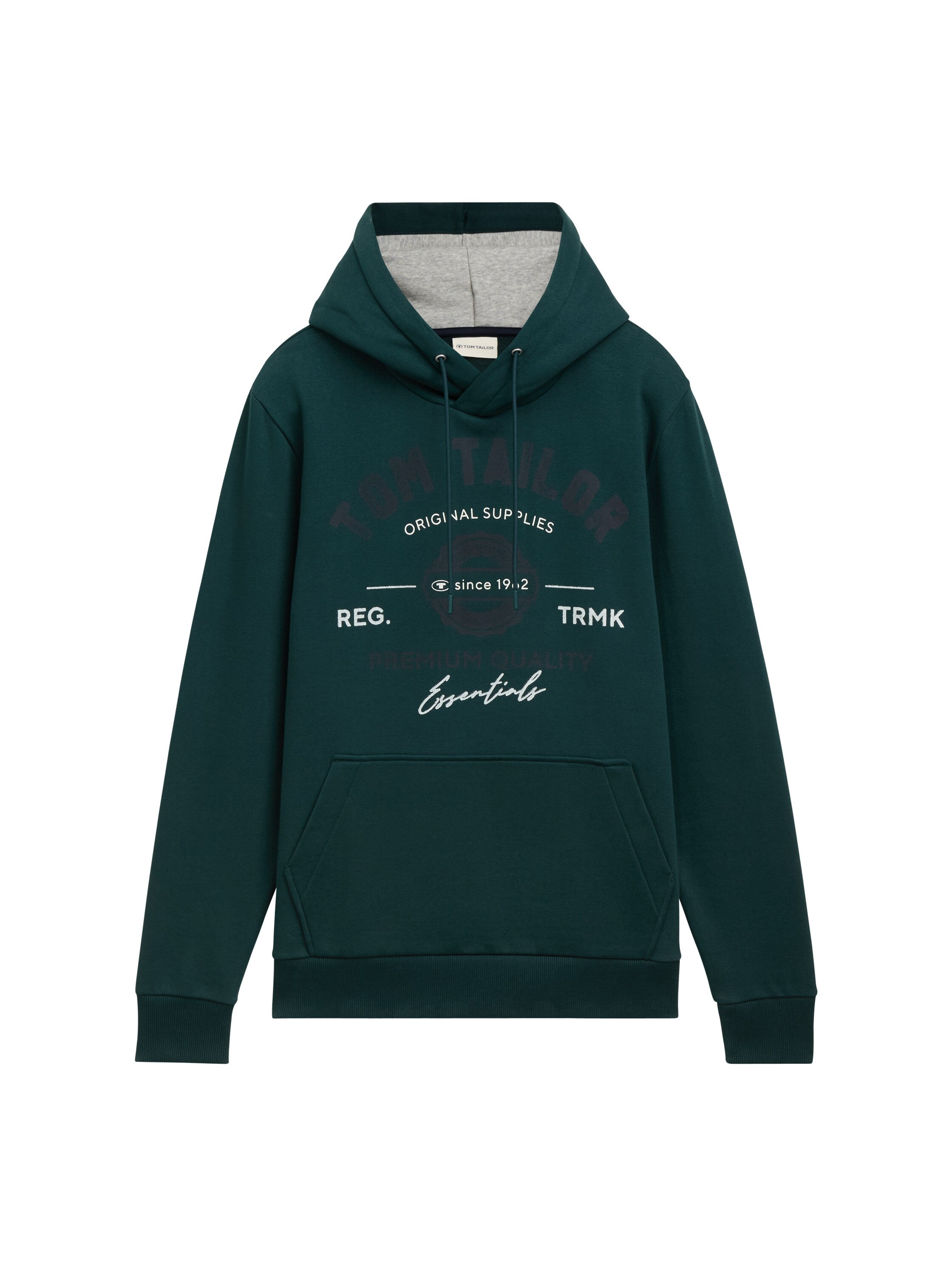 Tom Tailor Dark Green Hoodie With Front Logo