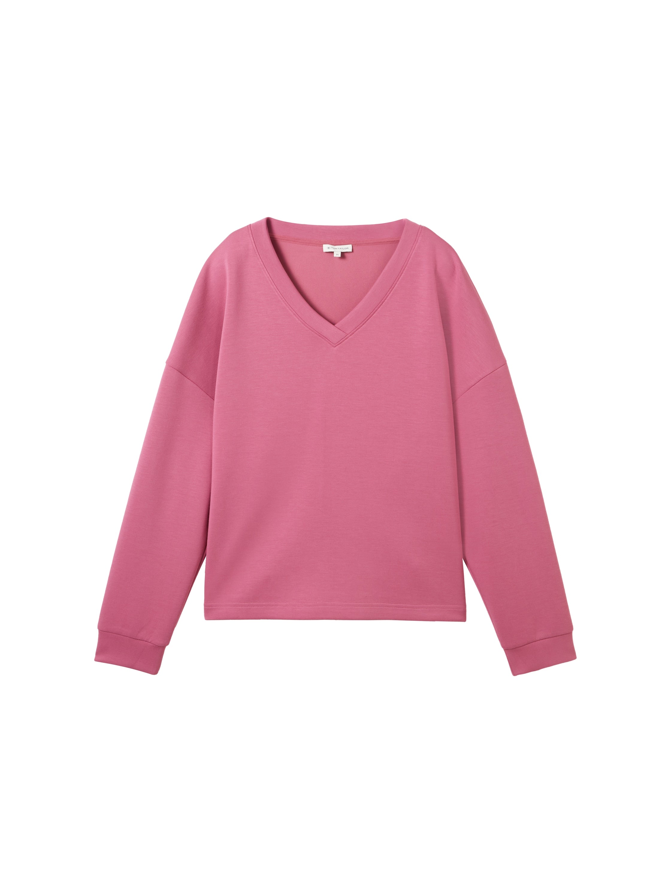 Tom Tailor Scuba V-Neck Pink Sweater