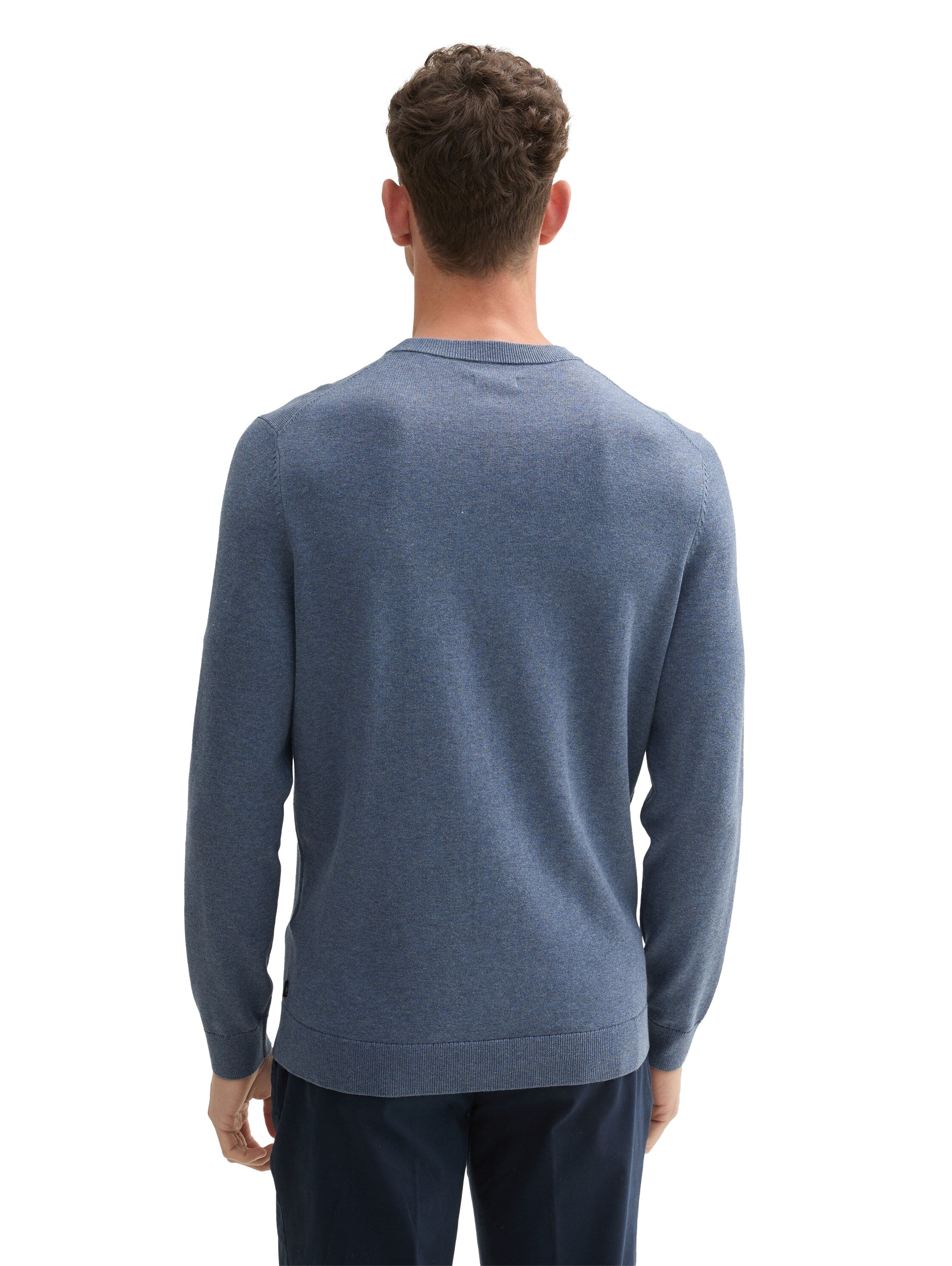 Tom Tailor Blue Grey Basic Round Neck Sweater