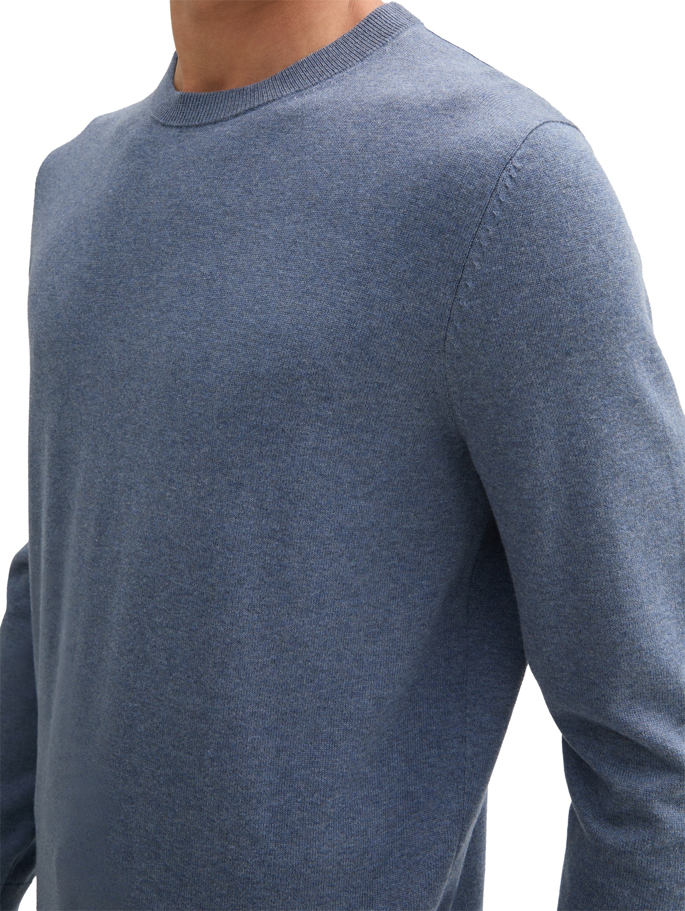 Tom Tailor Blue Grey Basic Round Neck Sweater