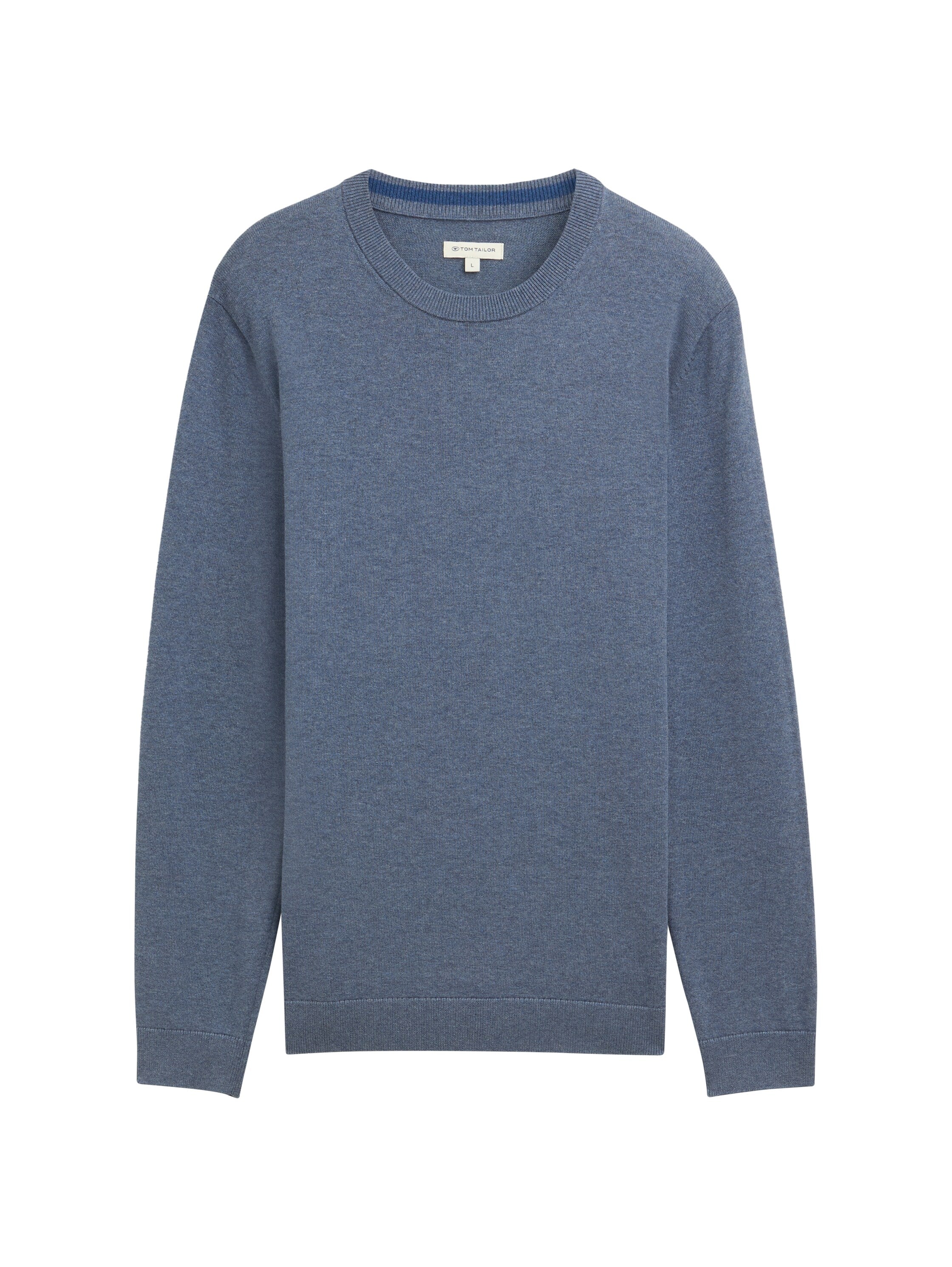 Tom Tailor Blue Grey Basic Round Neck Sweater