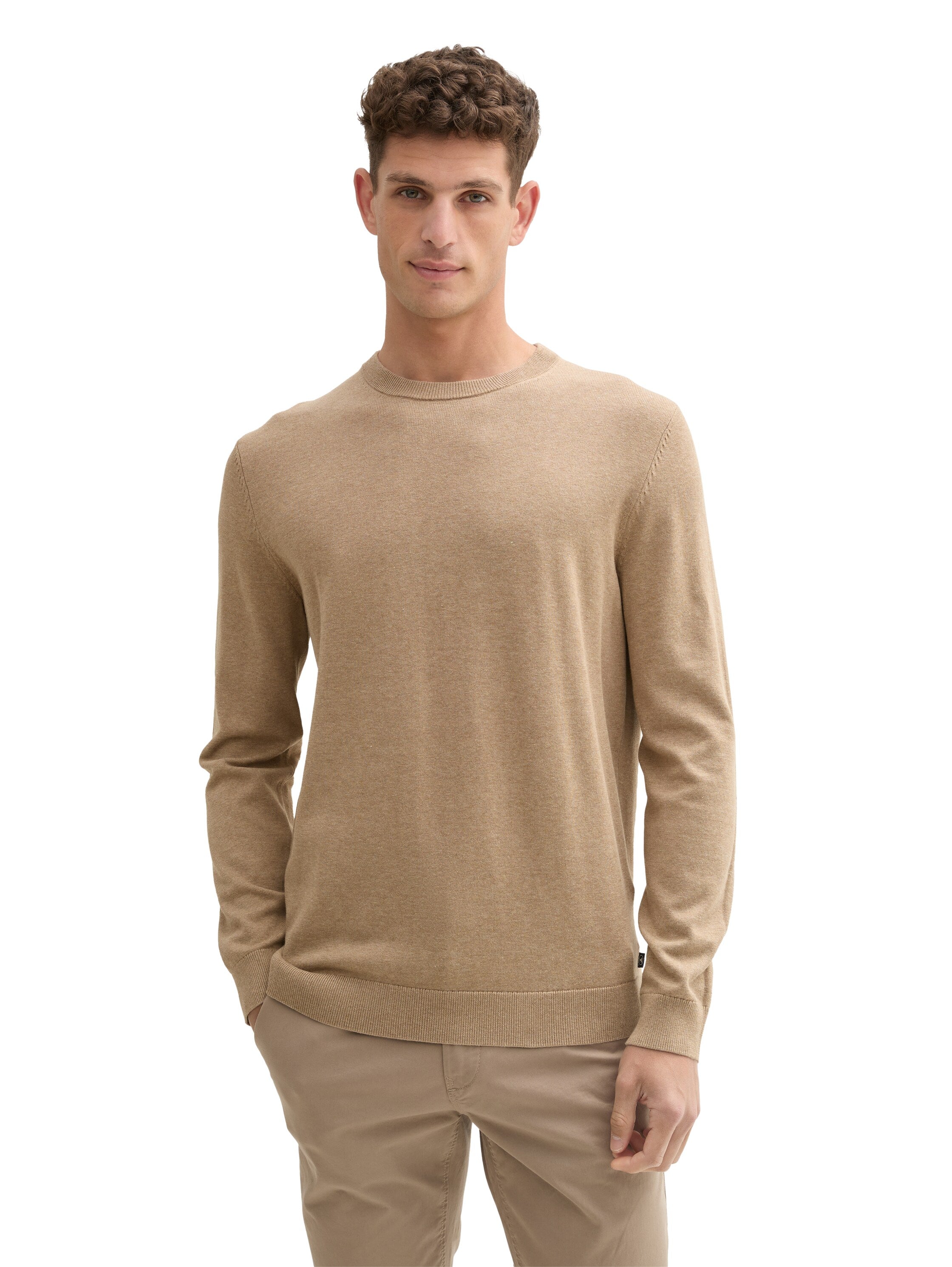 Tom Tailor Beige Basic Round Neck Sweater