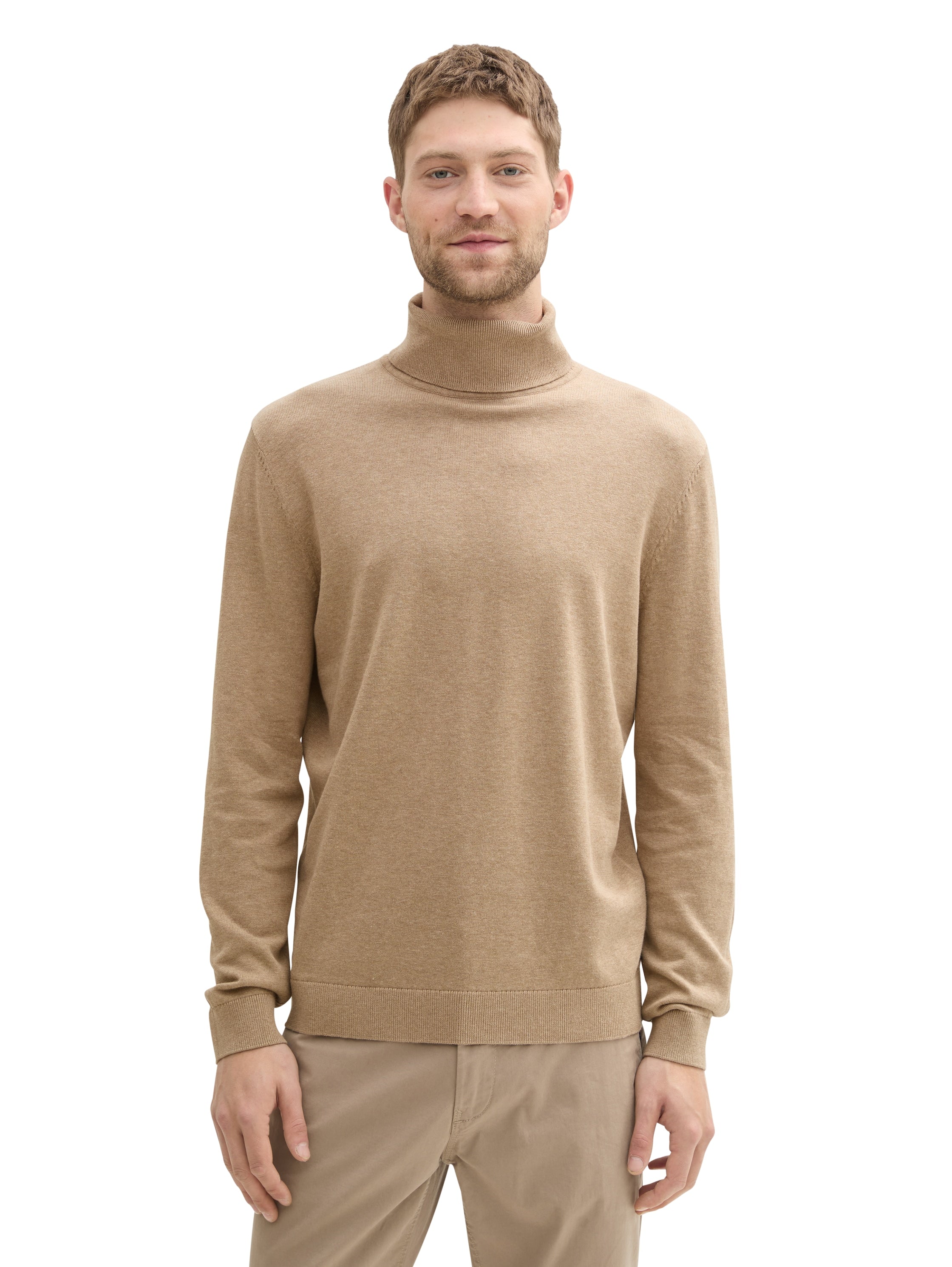 Tom Tailor Beige Turtle Neck Basic Sweater