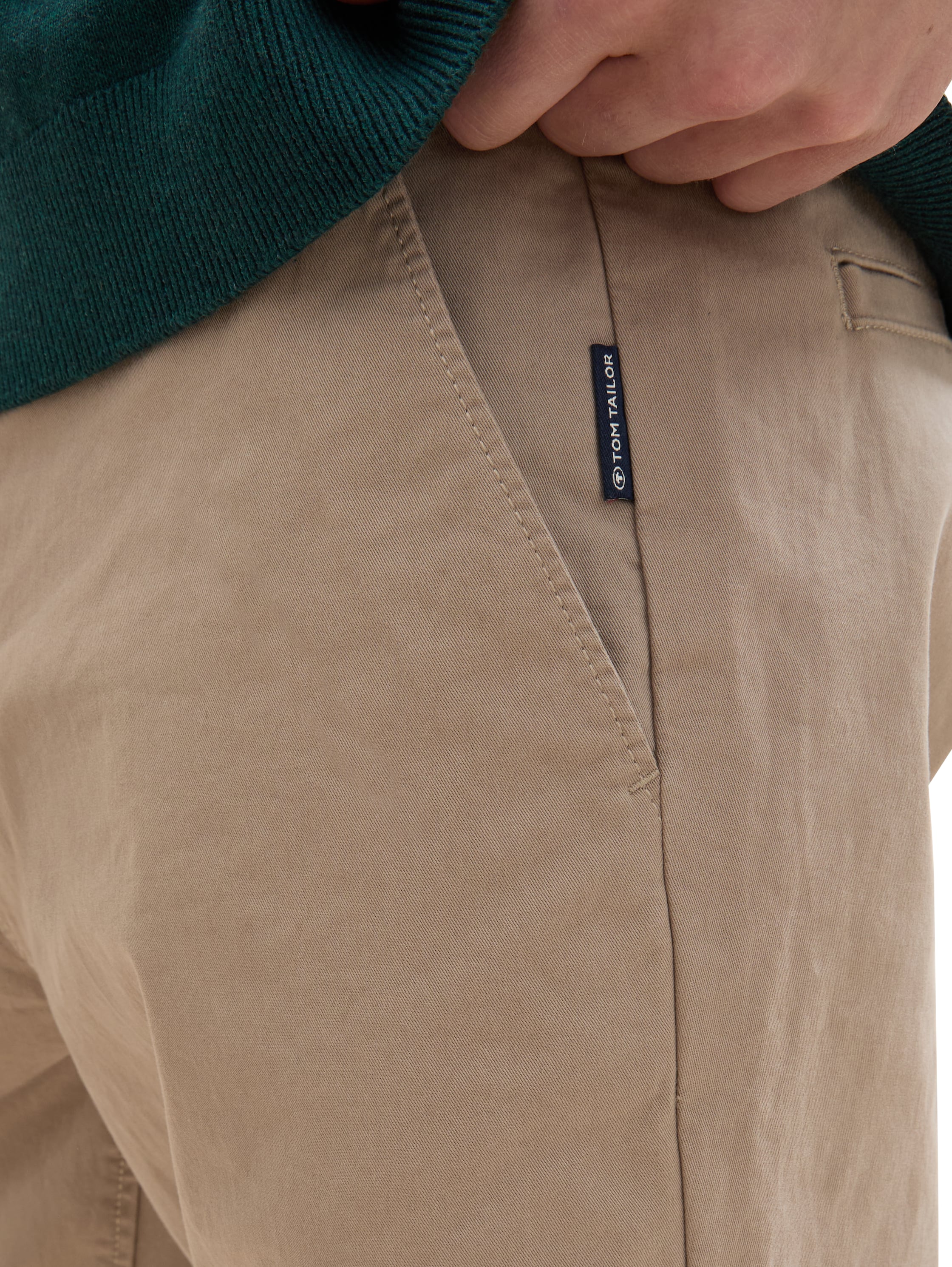 Tom Tailor Beige Pants With Slanted Side Pockets