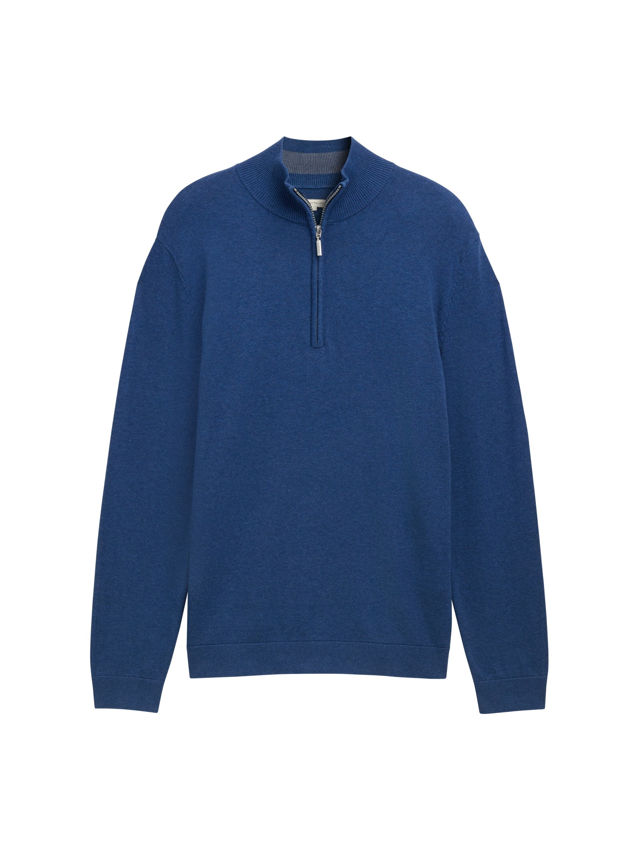 Tom Tailor Indigo Sweater With Half Zipper To Close