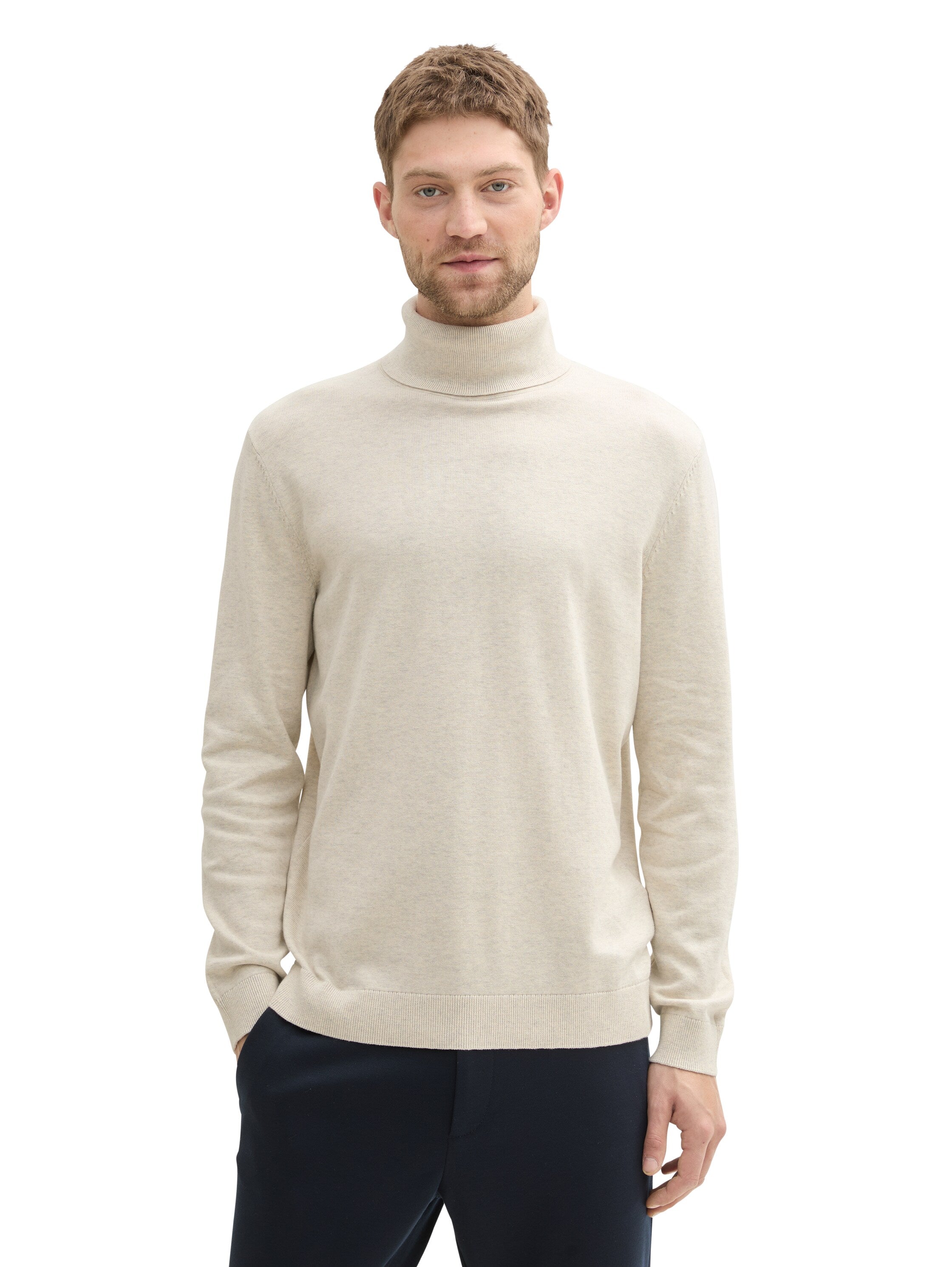 Tom Tailor Light Sand Turtle Neck Basic Sweater