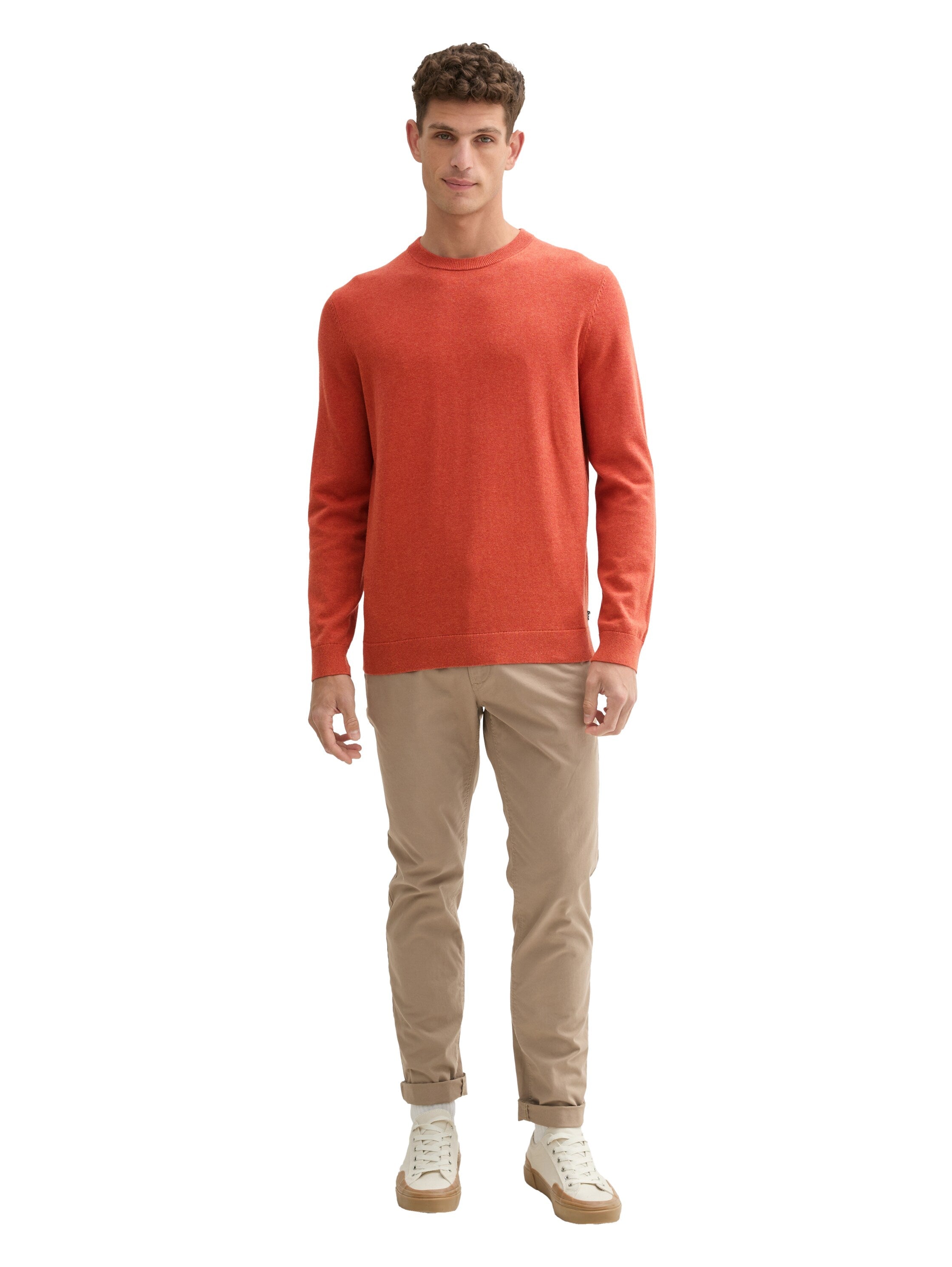 Tom Tailor Orange Basic Round Neck Sweater