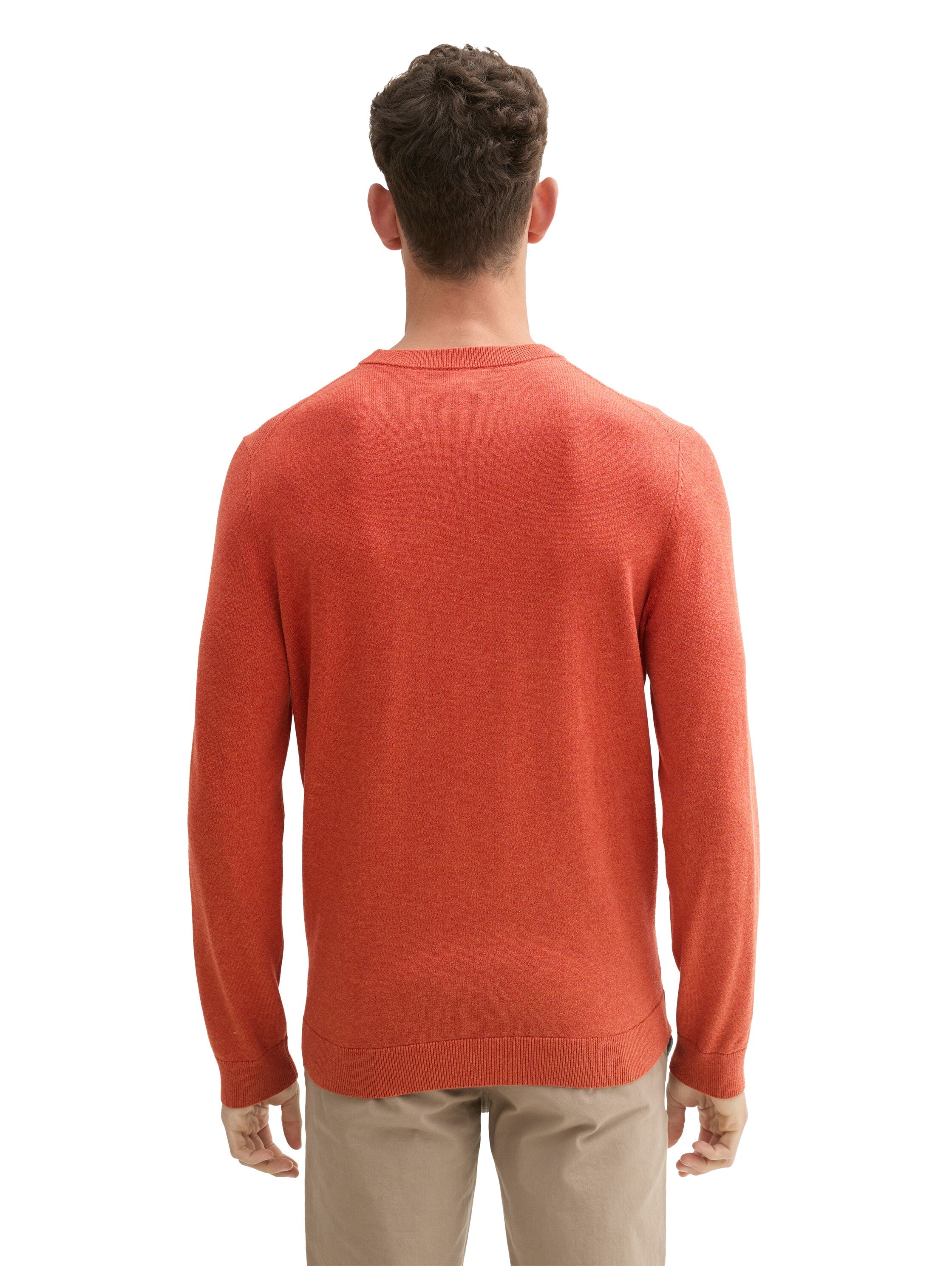 Tom Tailor Orange Basic Round Neck Sweater