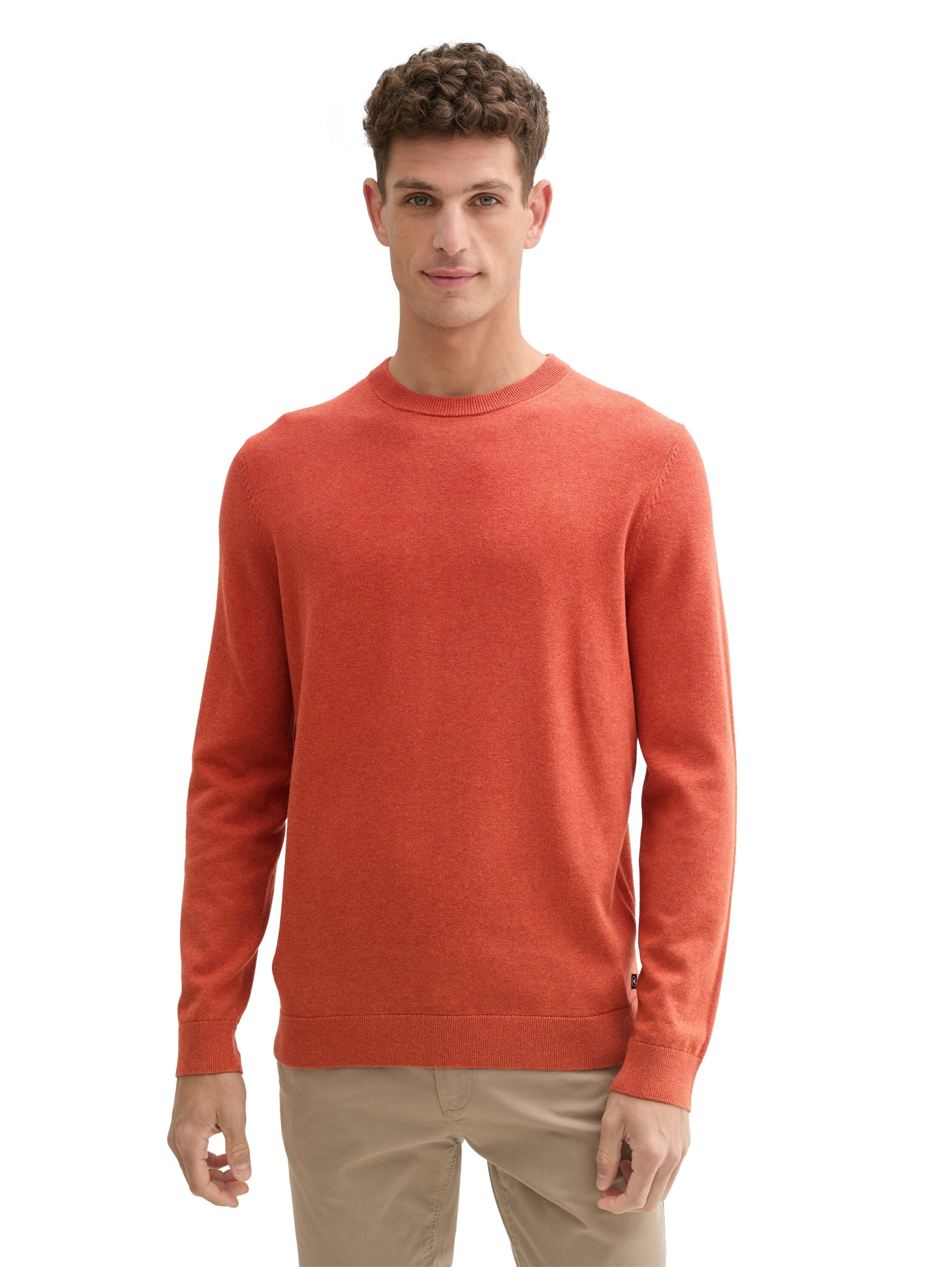 Tom Tailor Orange Basic Round Neck Sweater