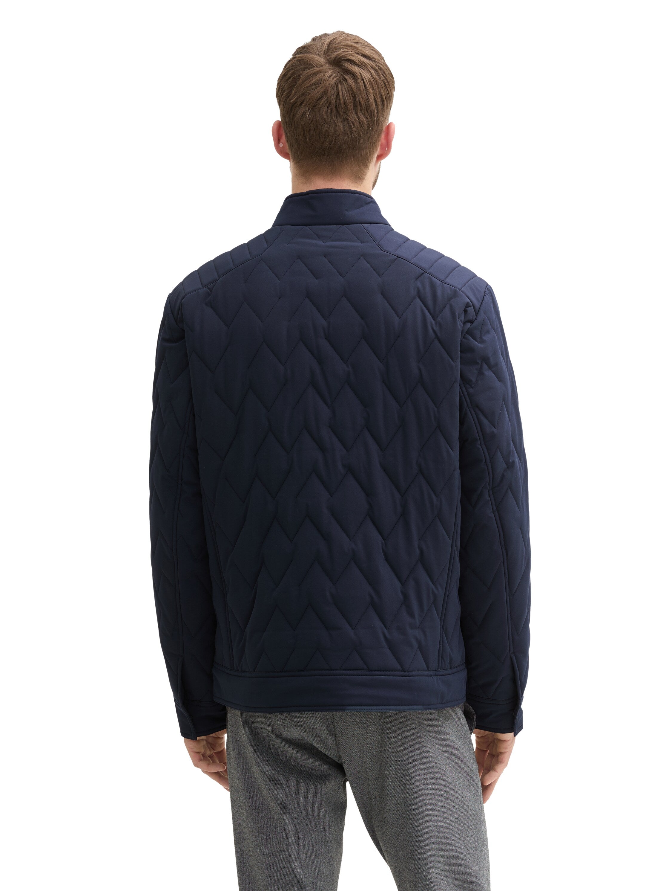 Quilted Biker Navy Jacket