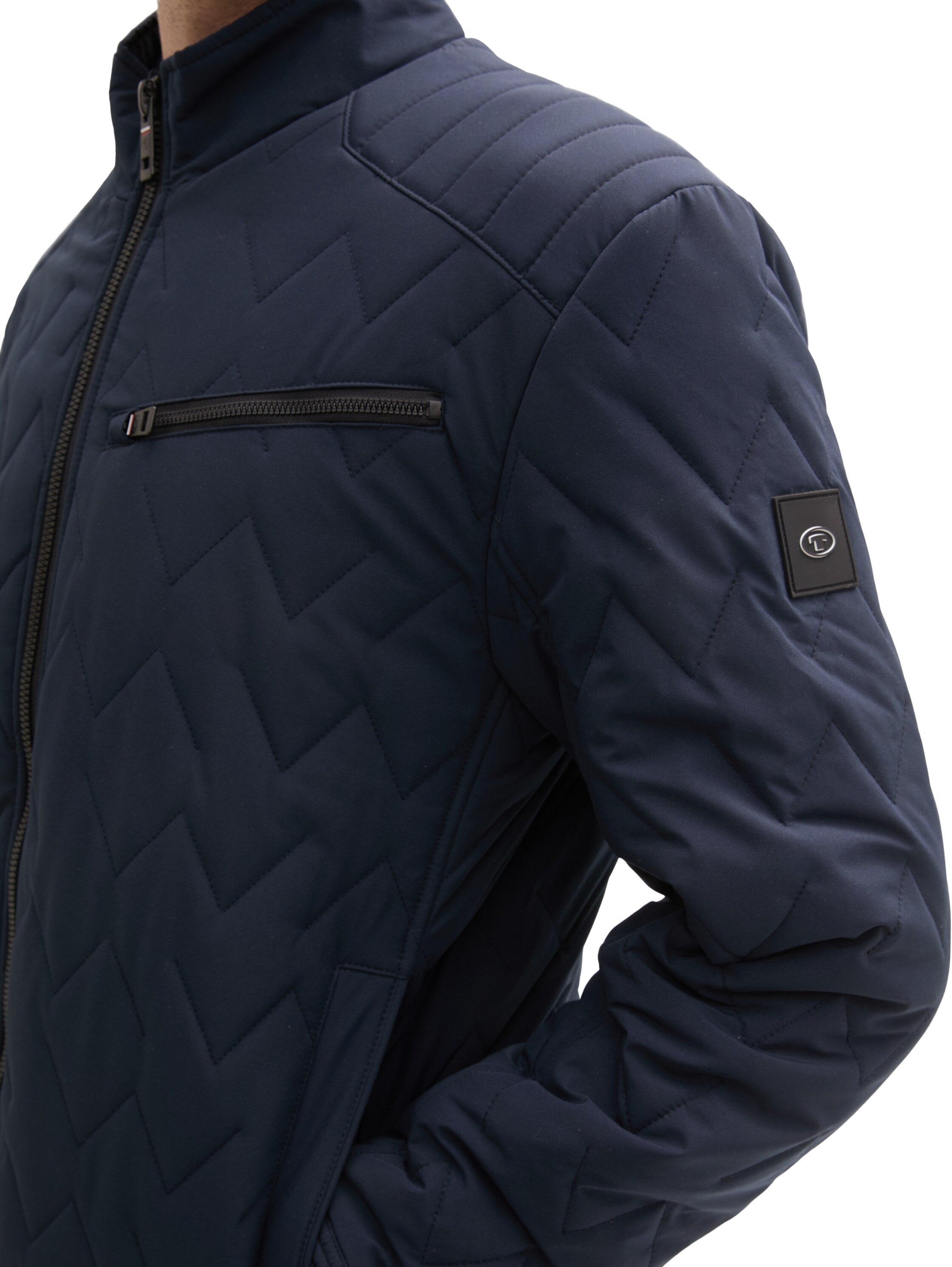 Quilted Biker Navy Jacket