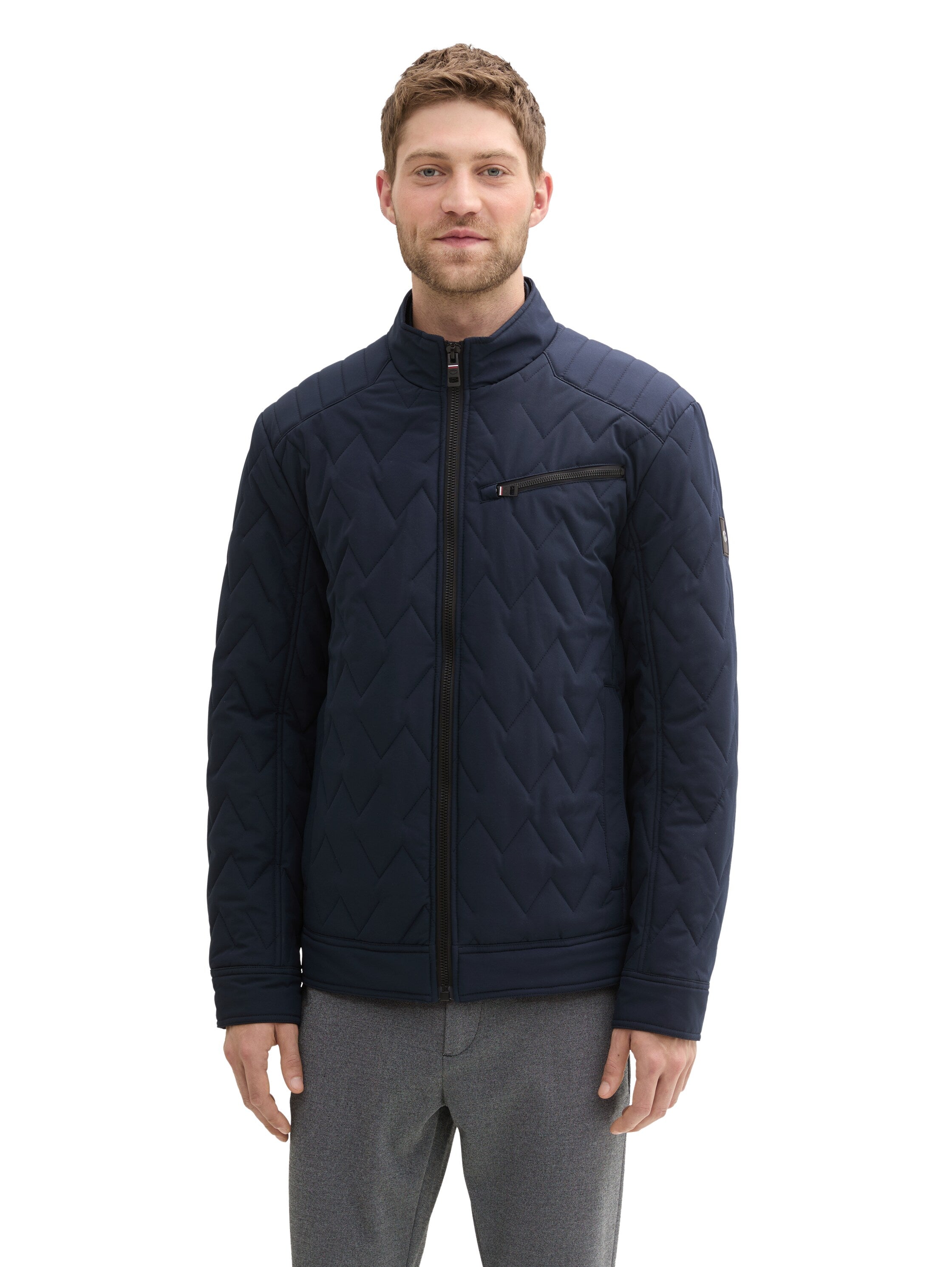 Quilted Biker Navy Jacket