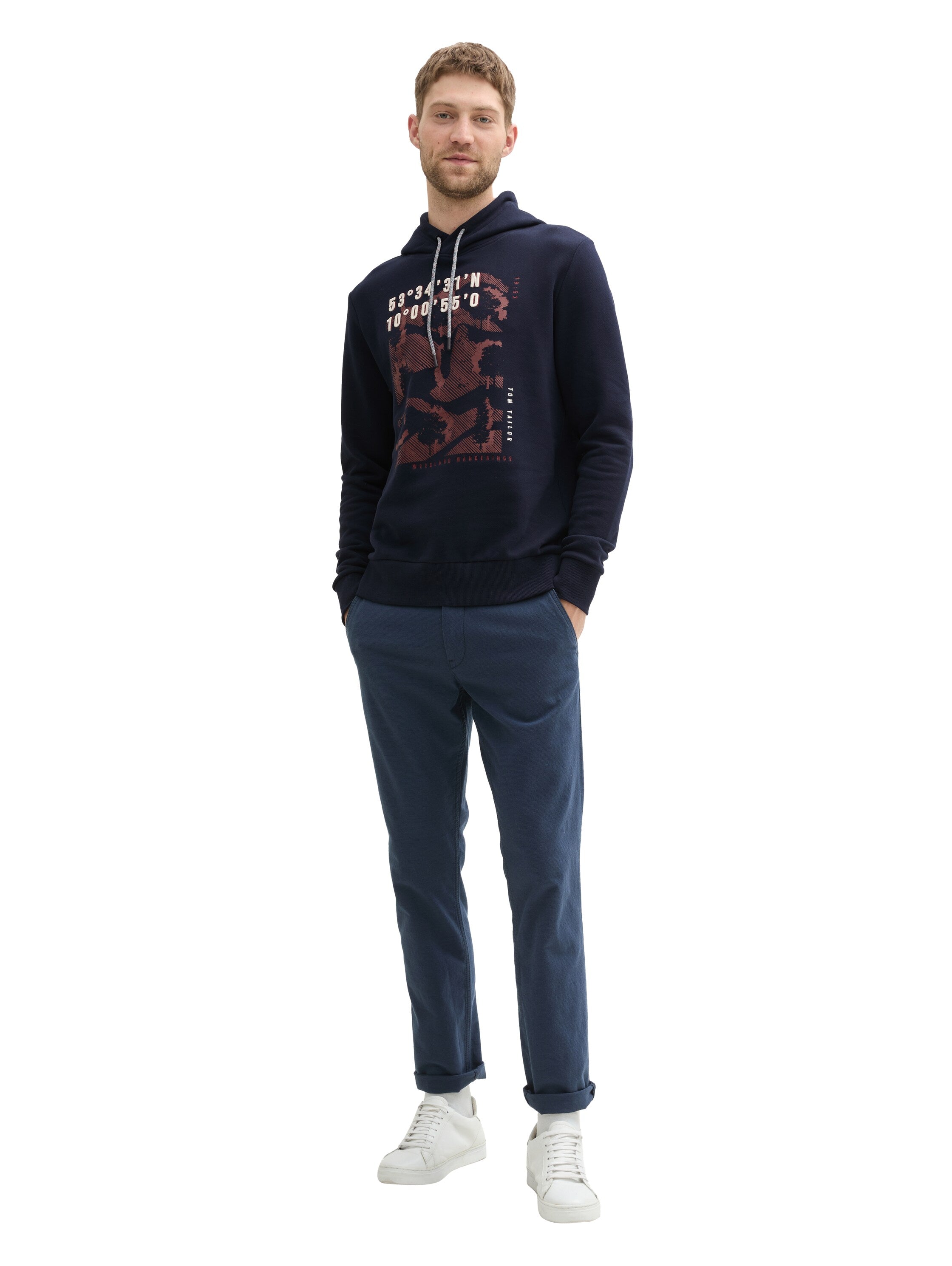 Tom Tailor Navy Printed Hoodie