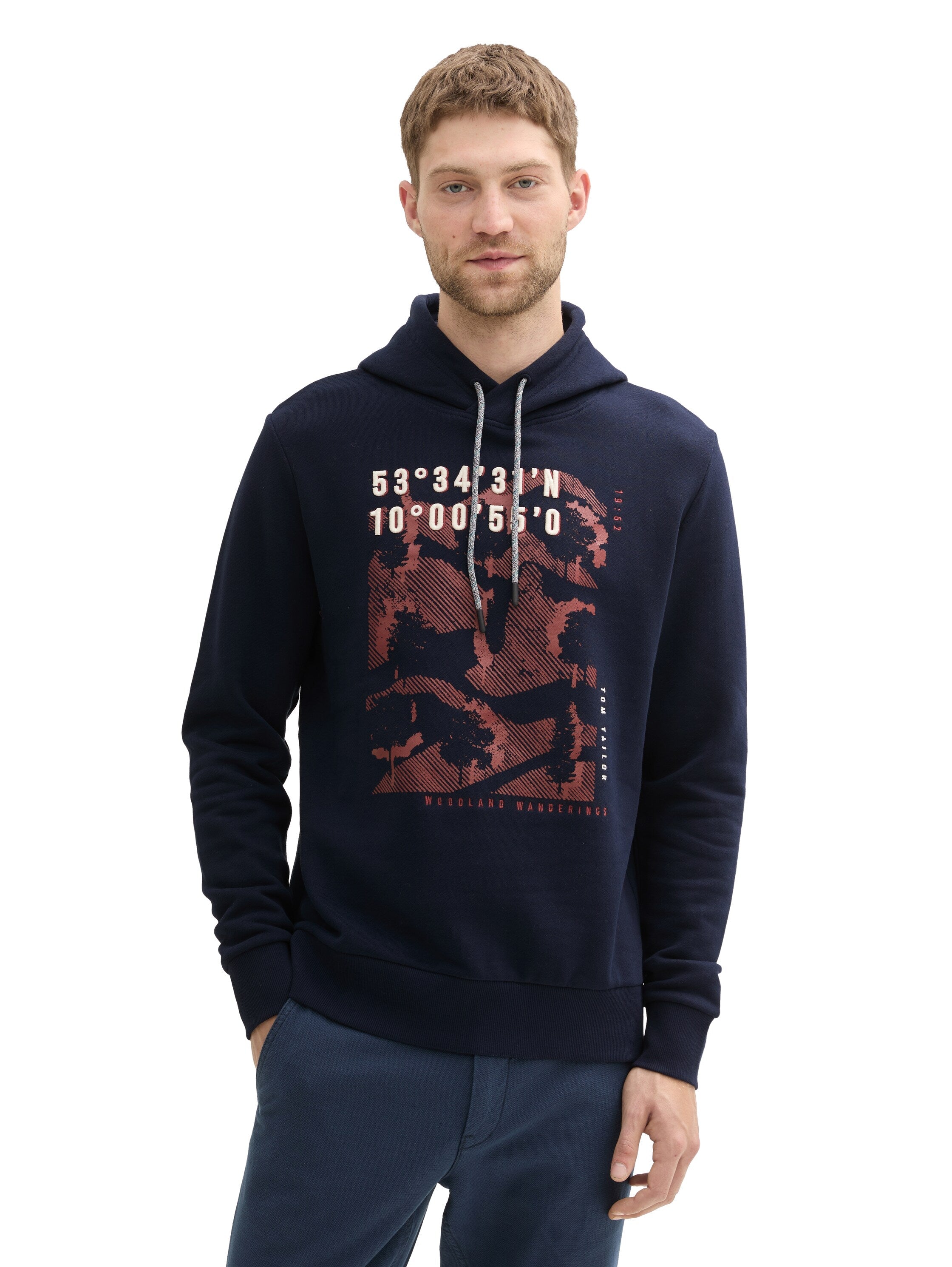 Tom Tailor Navy Printed Hoodie