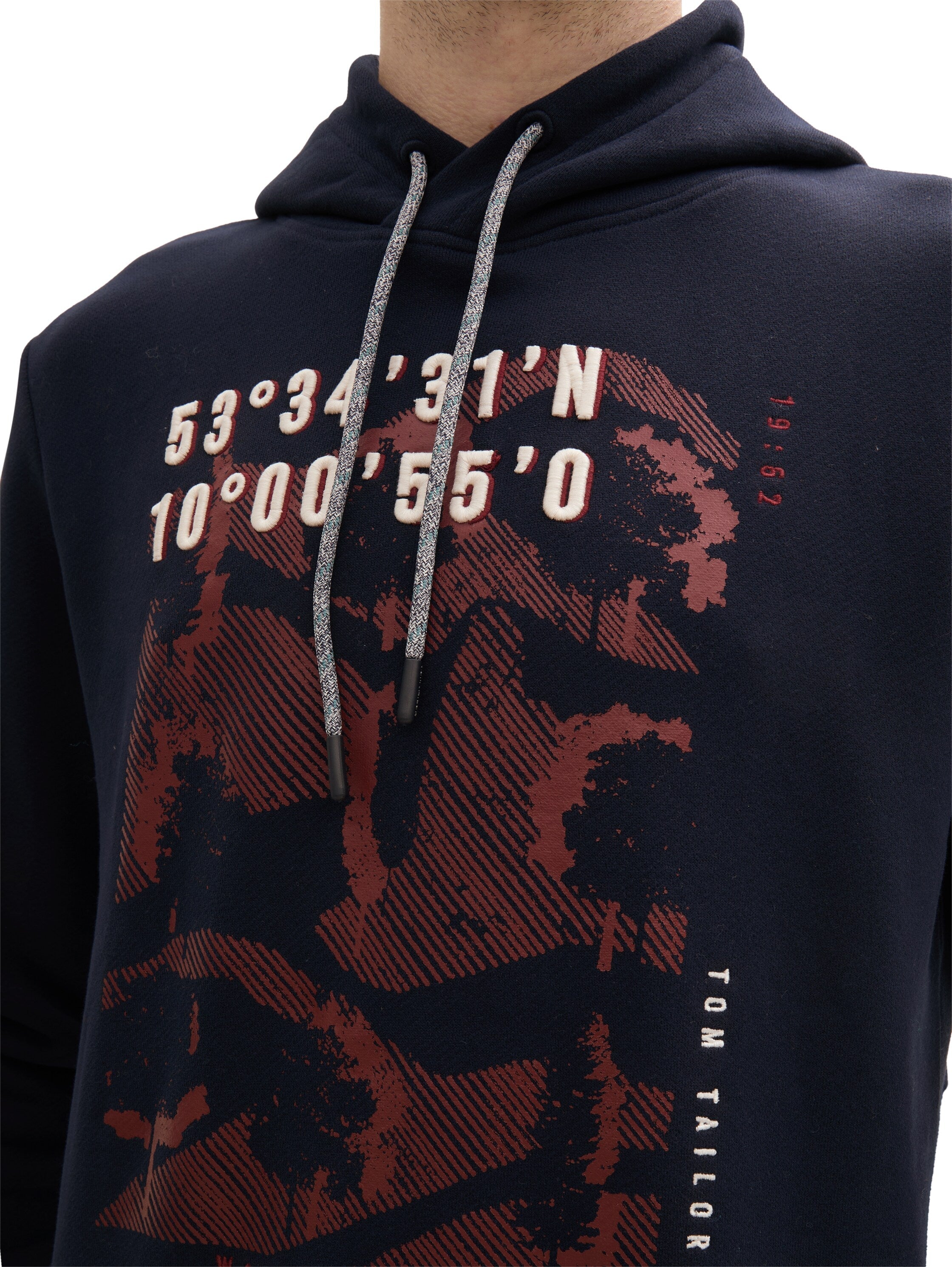 Tom Tailor Navy Printed Hoodie