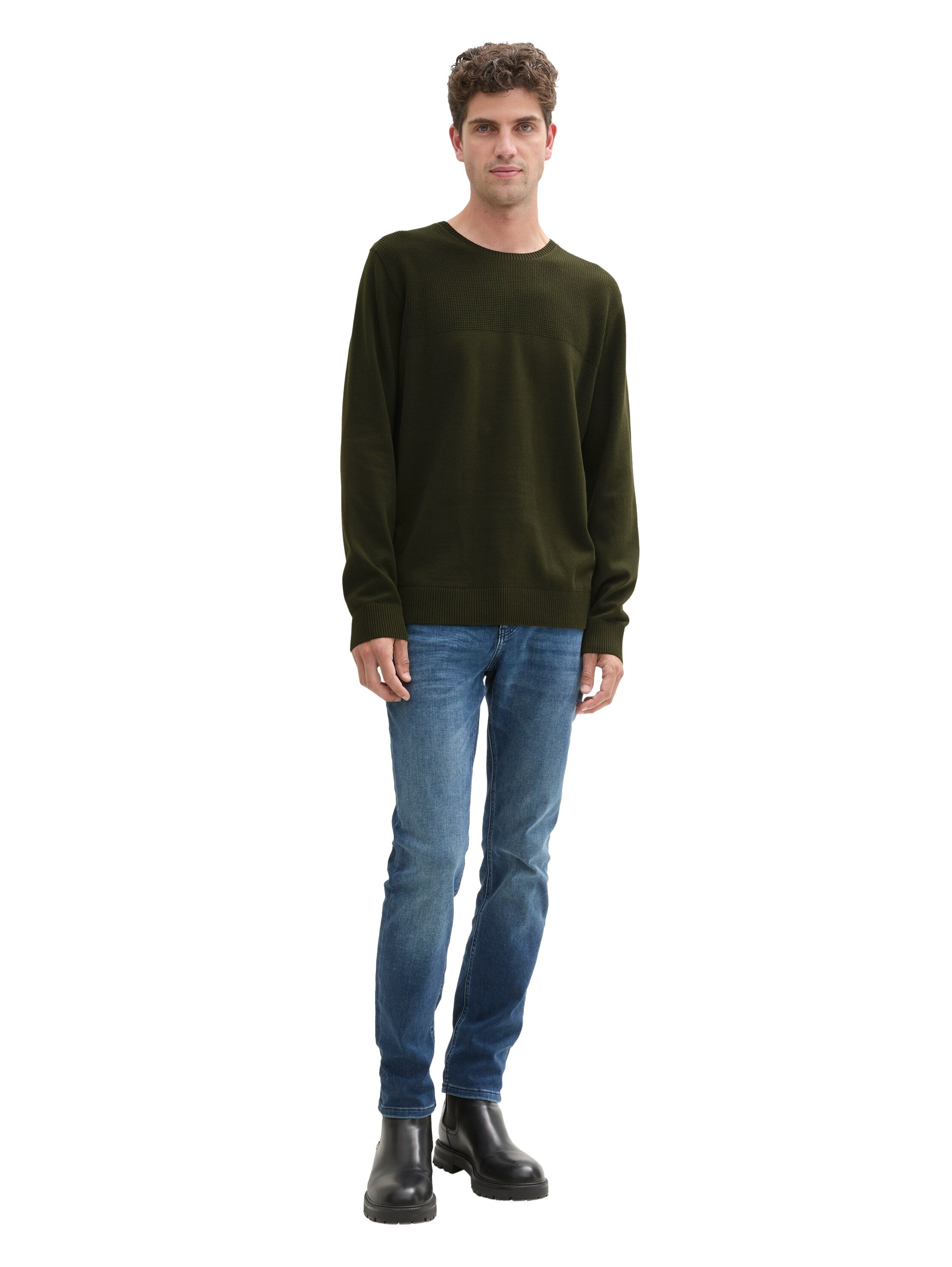 Tom Tailor Dark Olive Round Neck Sweater