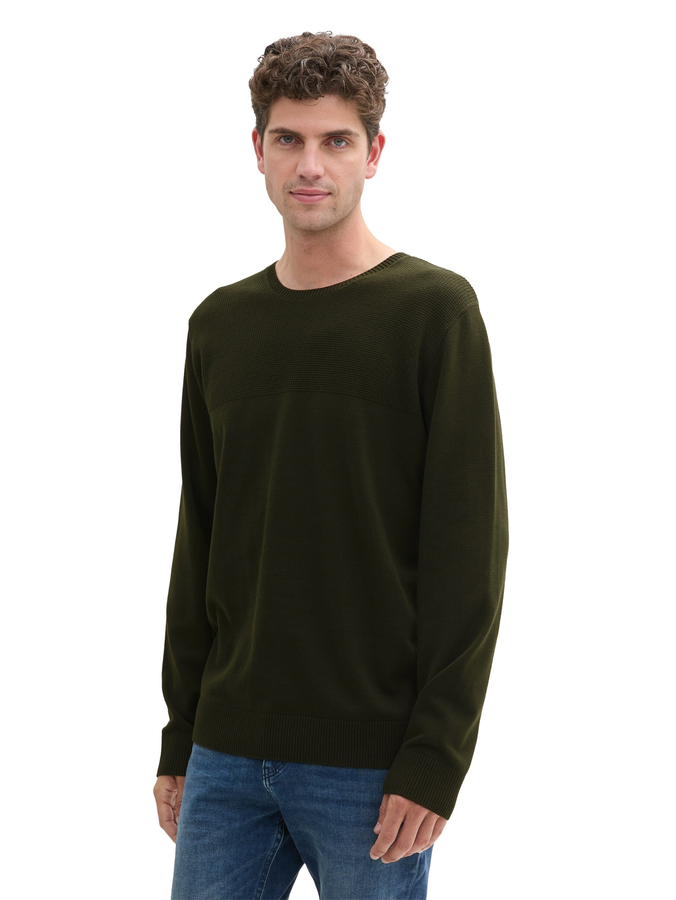 Tom Tailor Dark Olive Round Neck Sweater