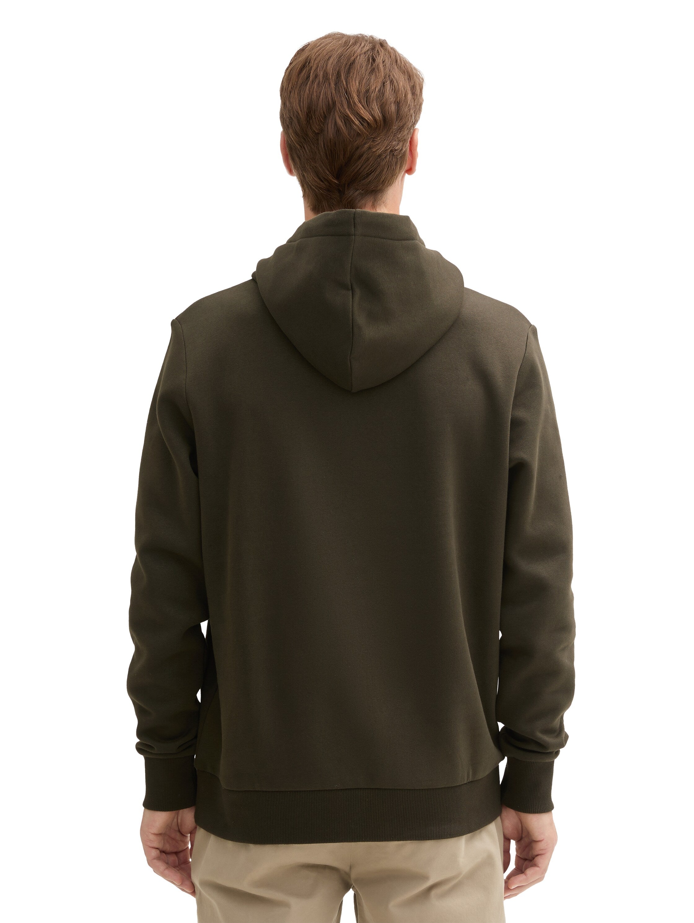 Tom Tailor Dark Khaki Hoodie With Front Logo